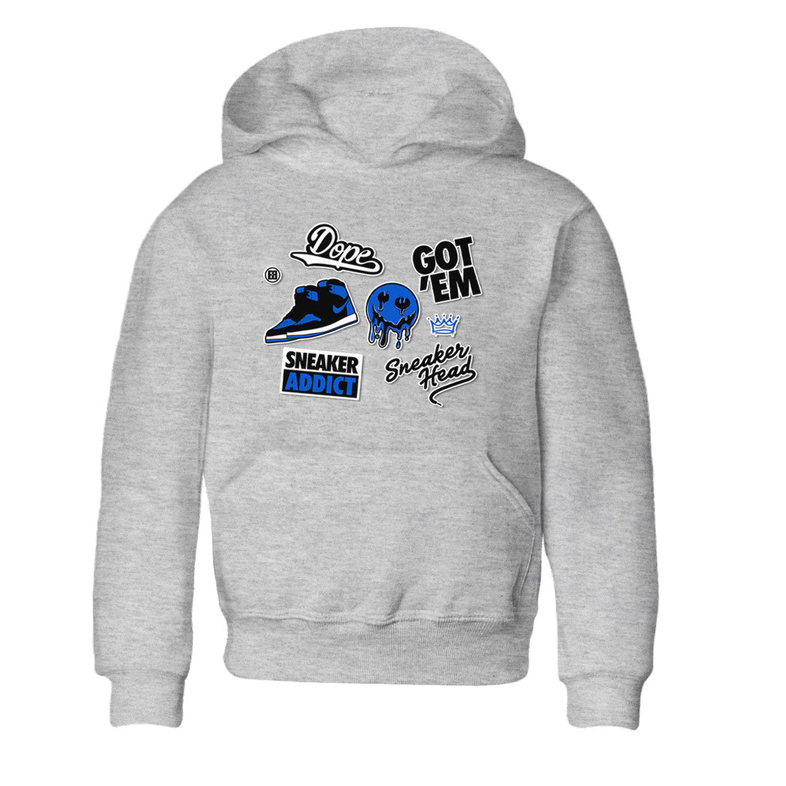 Jordan 1 Retro High OG Royal Reimagined shirt to match jordans Sneakerhead Sticker sneaker matching tees Air Jordan 1 Royal Reimagined Drip Gear Zone Baby Toddler Heather Grey 2 T-Shirt