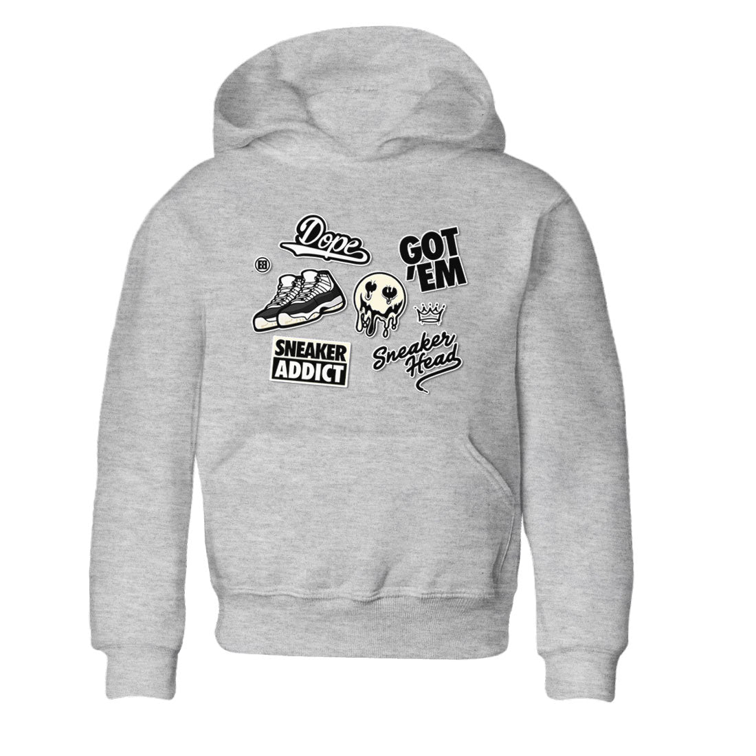 Jordan Rero 11 Gratitude shirt to match jordans Sneakerhead Sticker sneaker matching tees Air Jordan 11 Gratitude Drip Gear Zone Baby Toddler Heather Grey 2 T-Shirt