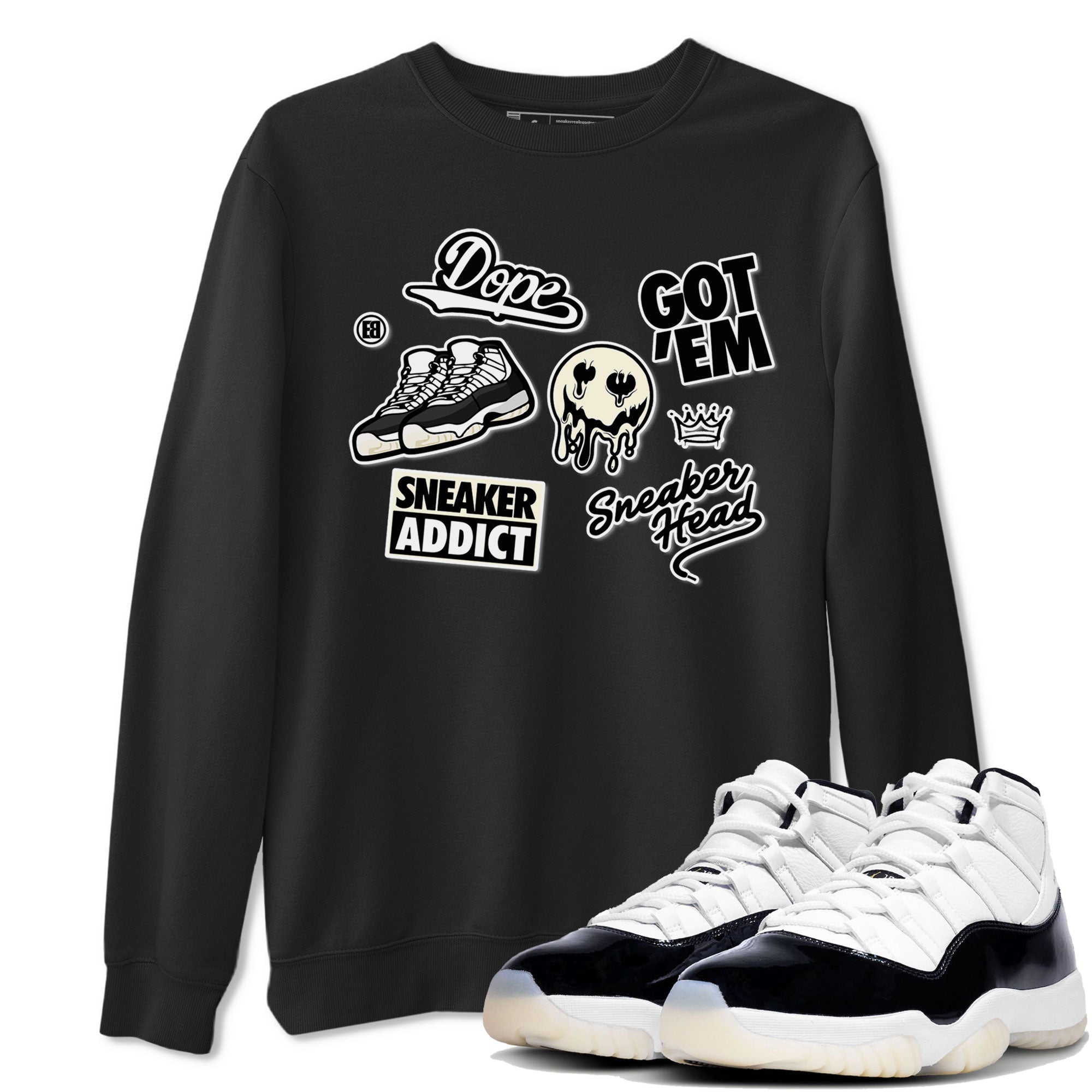 Jordan Rero 11 Gratitude shirt to match jordans Sneakerhead Sticker sneaker matching tees Air Jordan 11 Gratitude Drip Gear Zone Unisex Black 1 T-Shirt