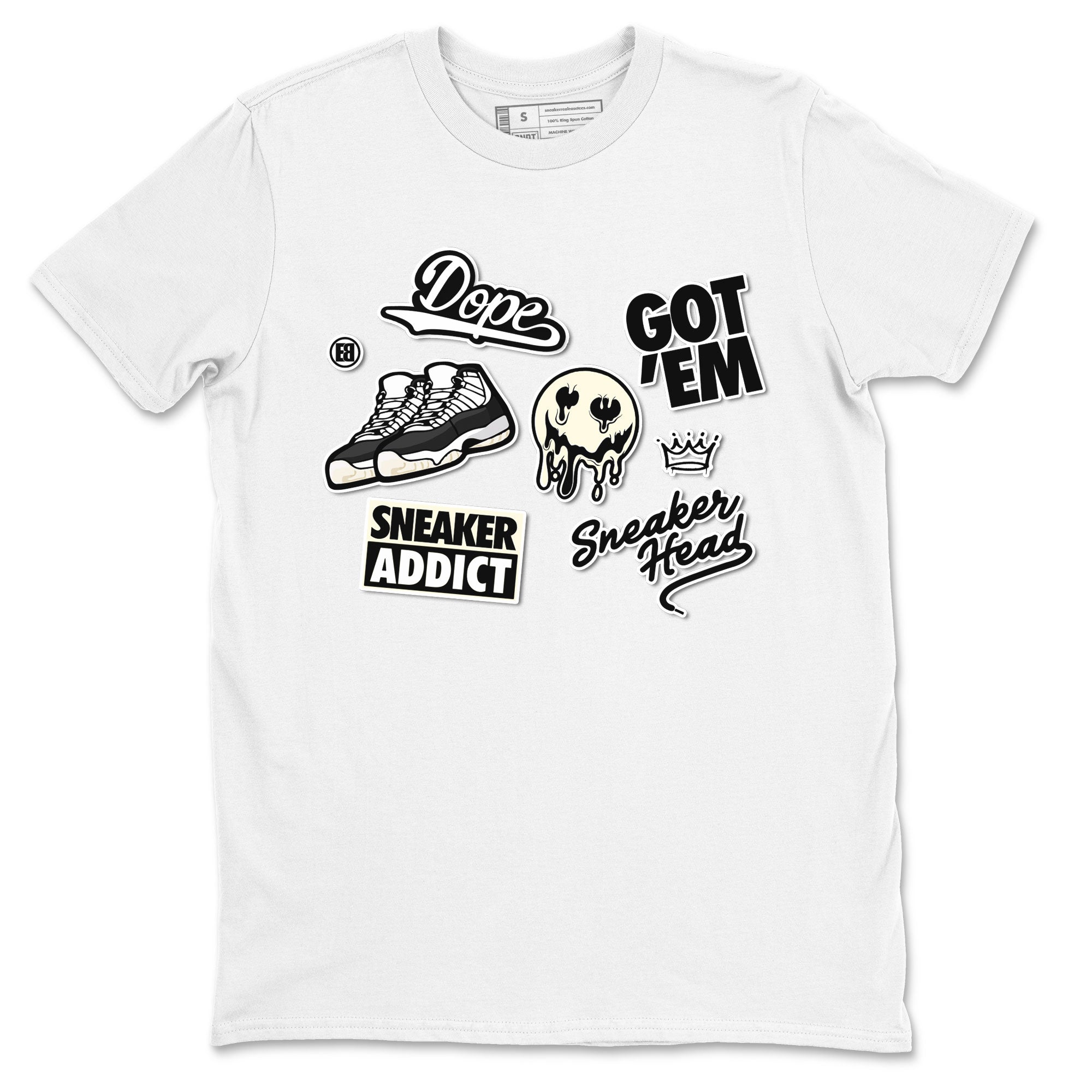 Jordan Rero 11 Gratitude shirt to match jordans Sneakerhead Sticker sneaker matching tees Air Jordan 11 Gratitude Drip Gear Zone Unisex White 2 T-Shirt