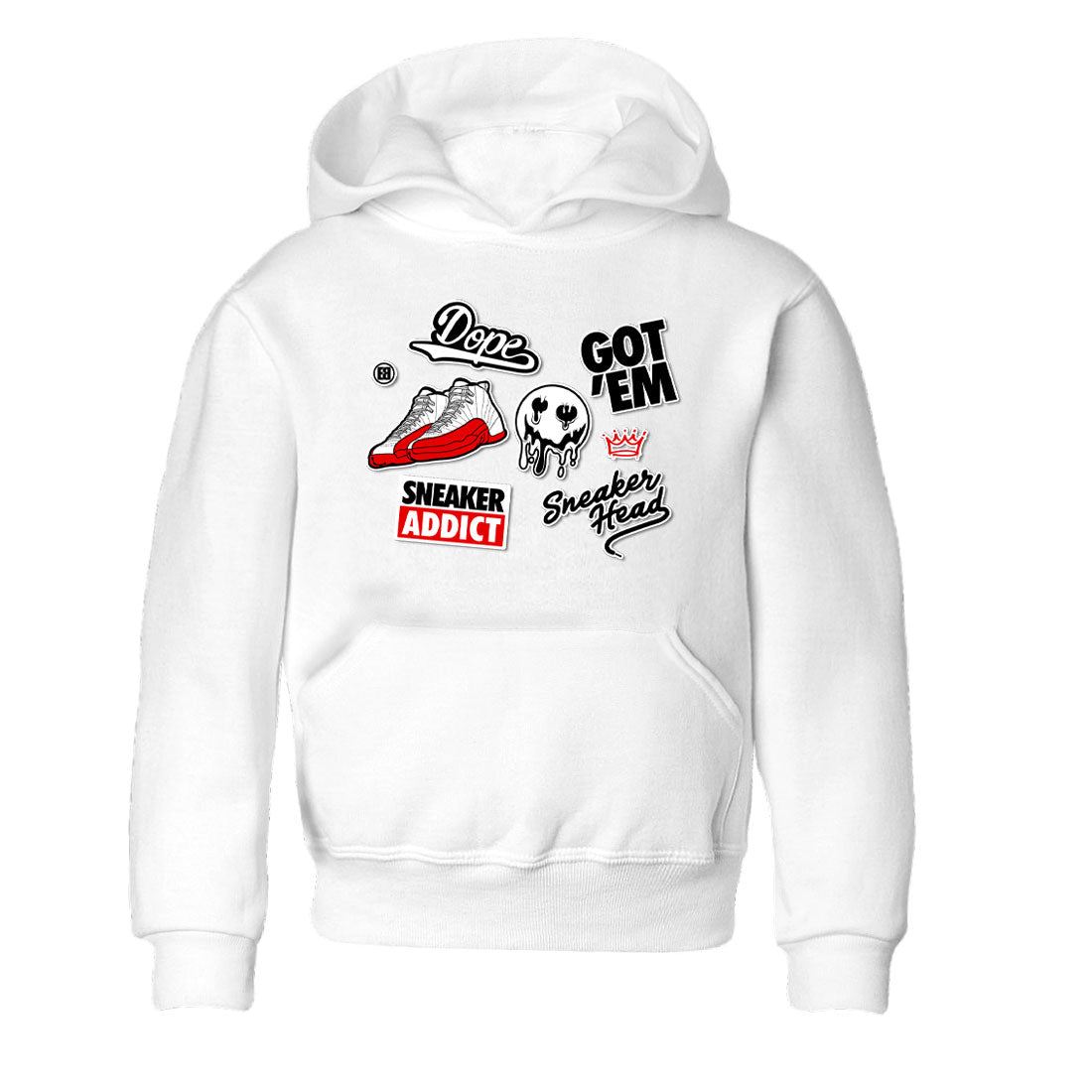 Air Jordan 12 Cherry shirt to match jordans Sneakerhead Sticker sneaker matching tees 12s Cherry Drip Gear Zone Baby Toddler White 2 T-Shirt