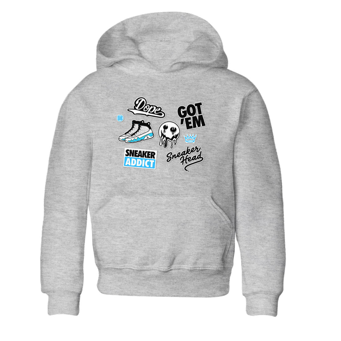 9s Powder Blue shirt to match jordans Sneakerhead Sticker sneaker tees Air Jordan 9 Powder Blue Drip Gear Zone baby toddler Heather Grey 2 cotton Shirt