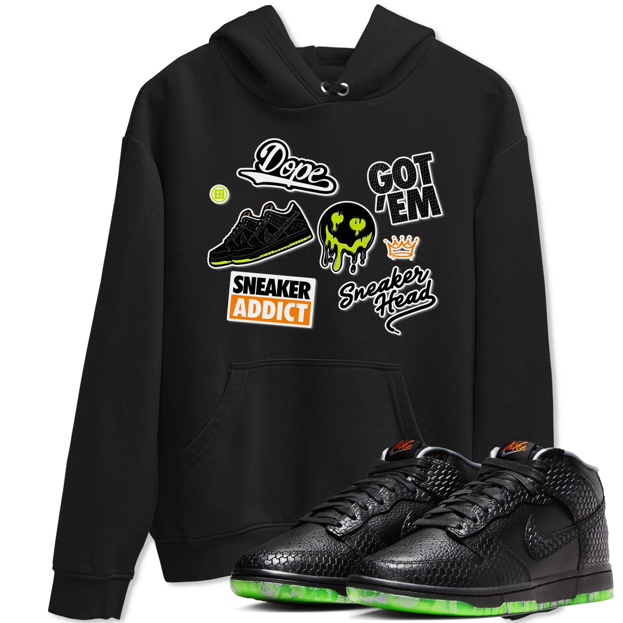 Dunk Halloween shirt to match jordans Sneakerhead Sticker sneaker tees Special Halloween Costume Dunk Mid Halloween Drip Gear Zone Unisex Black 1 T-Shirt