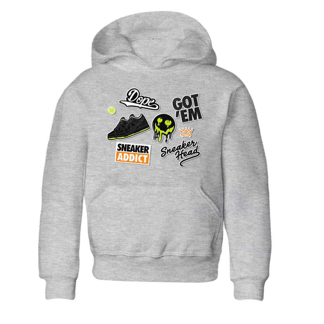 Dunk Halloween shirt to match jordans Sneakerhead Sticker sneaker tees Special Halloween Costume Dunk Mid Halloween Drip Gear Zone Baby Toddler Heather Grey 2 T-Shirt
