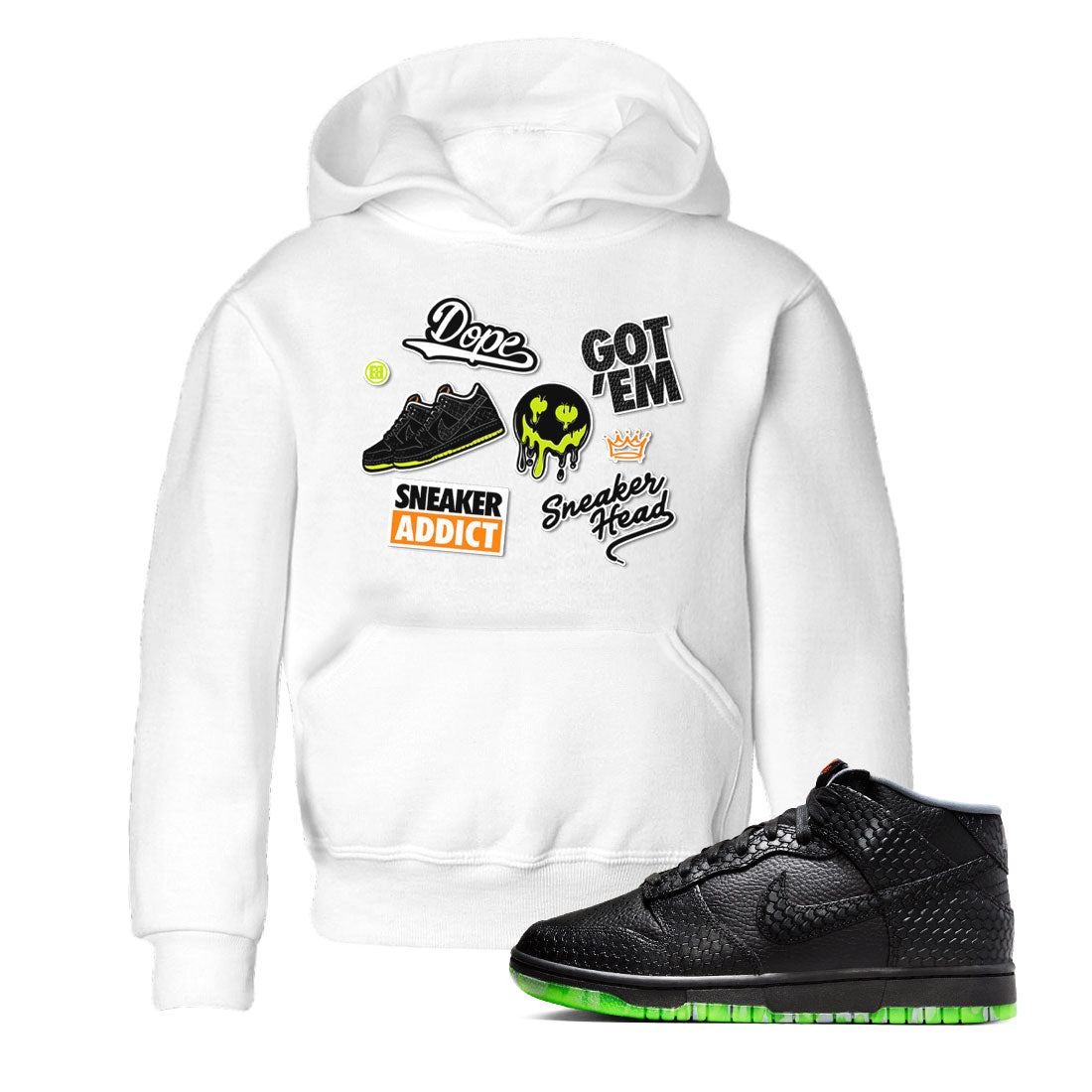 Dunk Halloween shirt to match jordans Sneakerhead Sticker sneaker tees Special Halloween Costume Dunk Mid Halloween Drip Gear Zone Baby Toddler White 1 T-Shirt