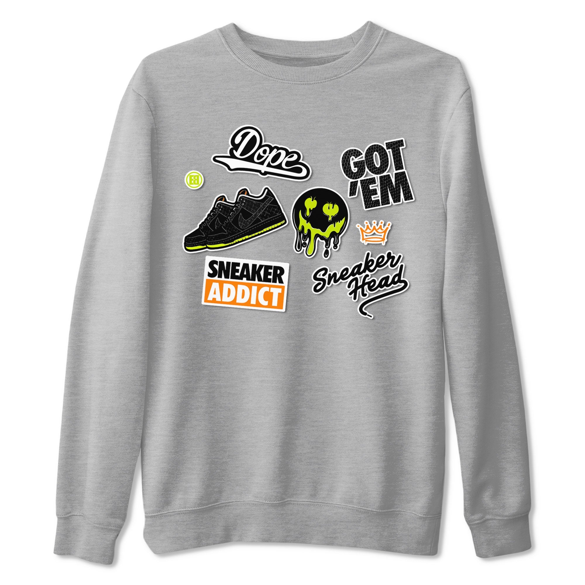 Dunk Halloween shirt to match jordans Sneakerhead Sticker sneaker tees Special Halloween Costume Dunk Mid Halloween Drip Gear Zone Unisex Heather Grey 2 T-Shirt