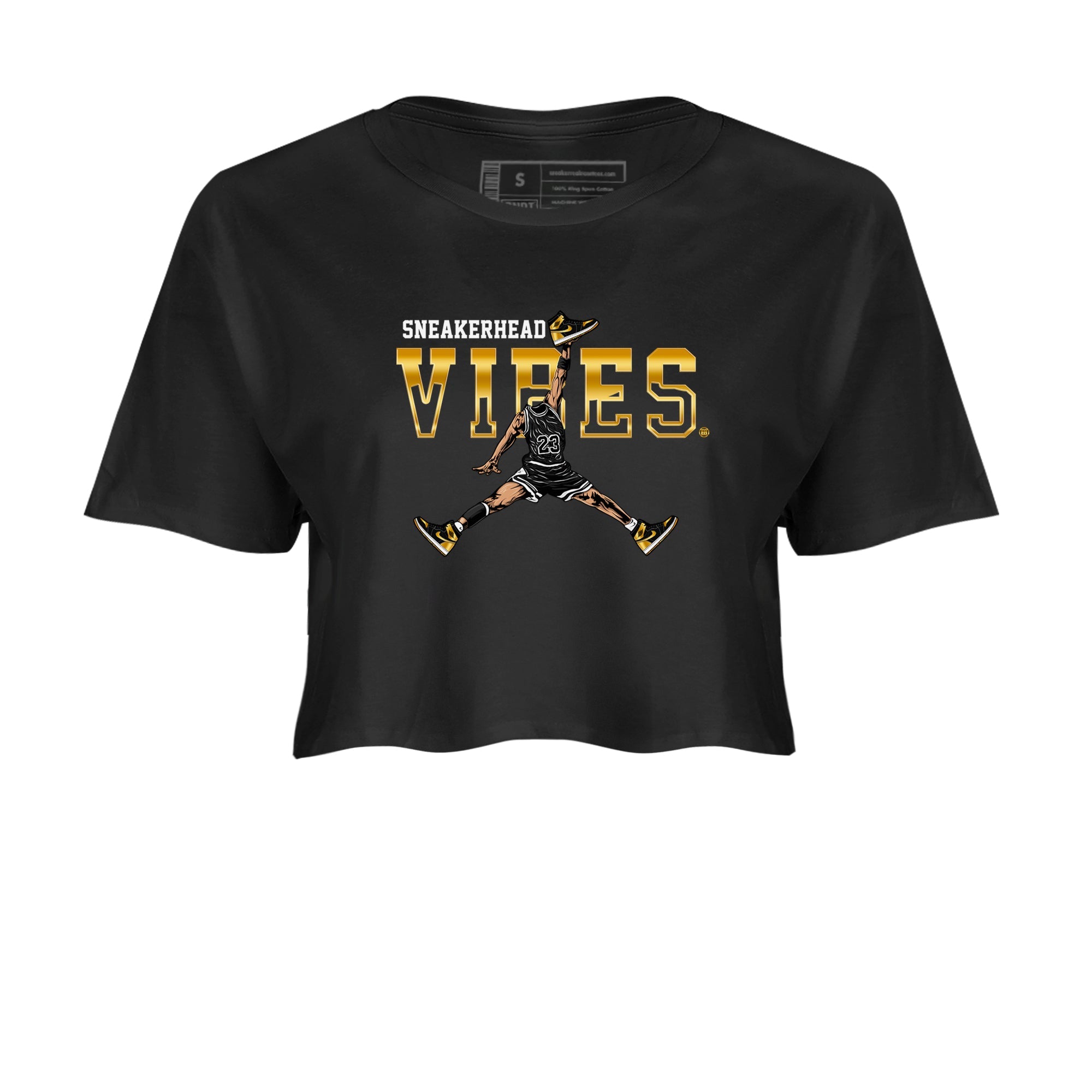 Air Jordan 1 High OG Black Metallic Gold shirts to match jordans Sneakerhead Vibes sneaker match tees Jordan 1 Black Metallic Gold Drip Gear Zone streetwear brand Black 2 crop tee