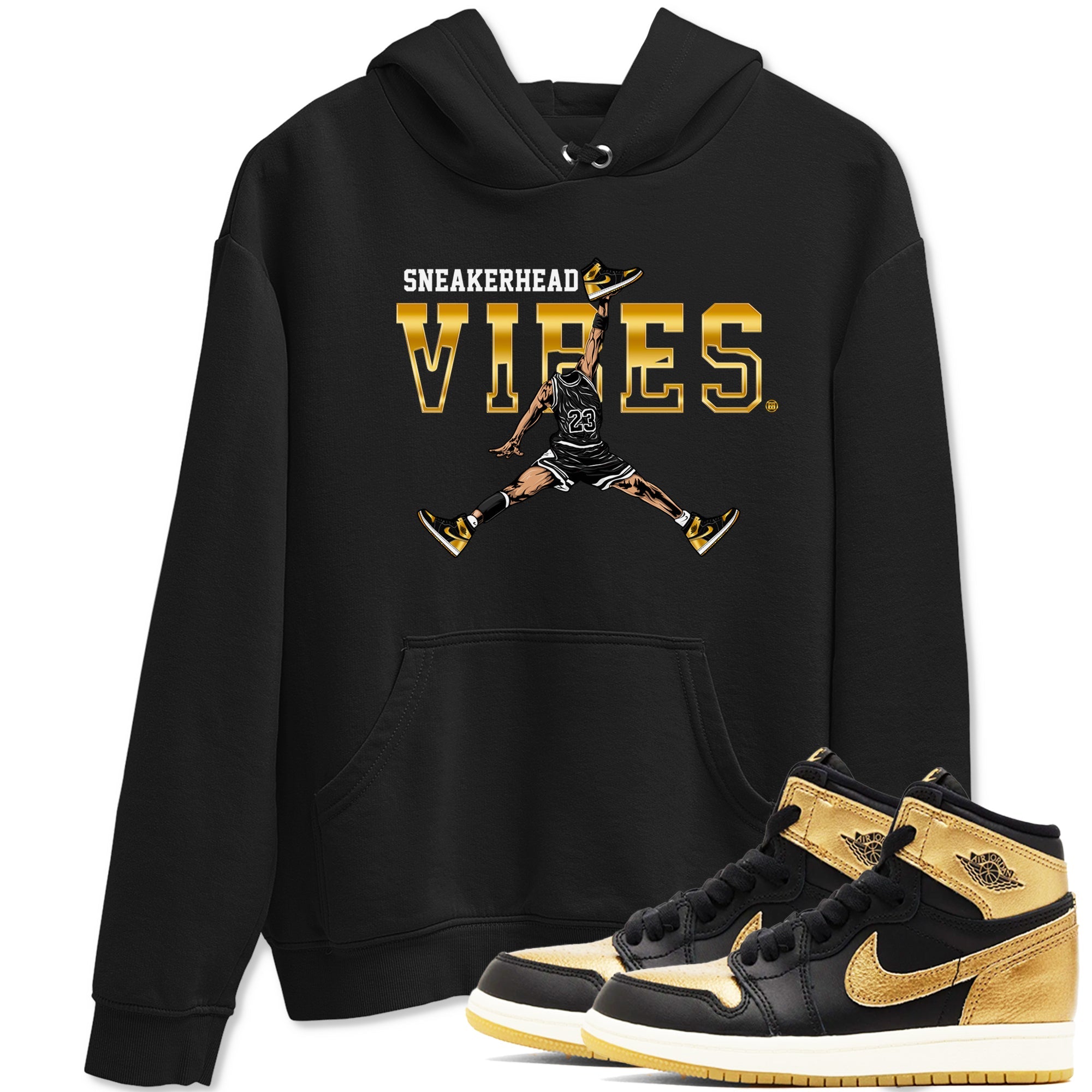 Air Jordan 1 High OG Black Metallic Gold shirts to match jordans Sneakerhead Vibes sneaker match tees Jordan 1 Black Metallic Gold Drip Gear Zone streetwear brand Black 1 unisex cotton tee