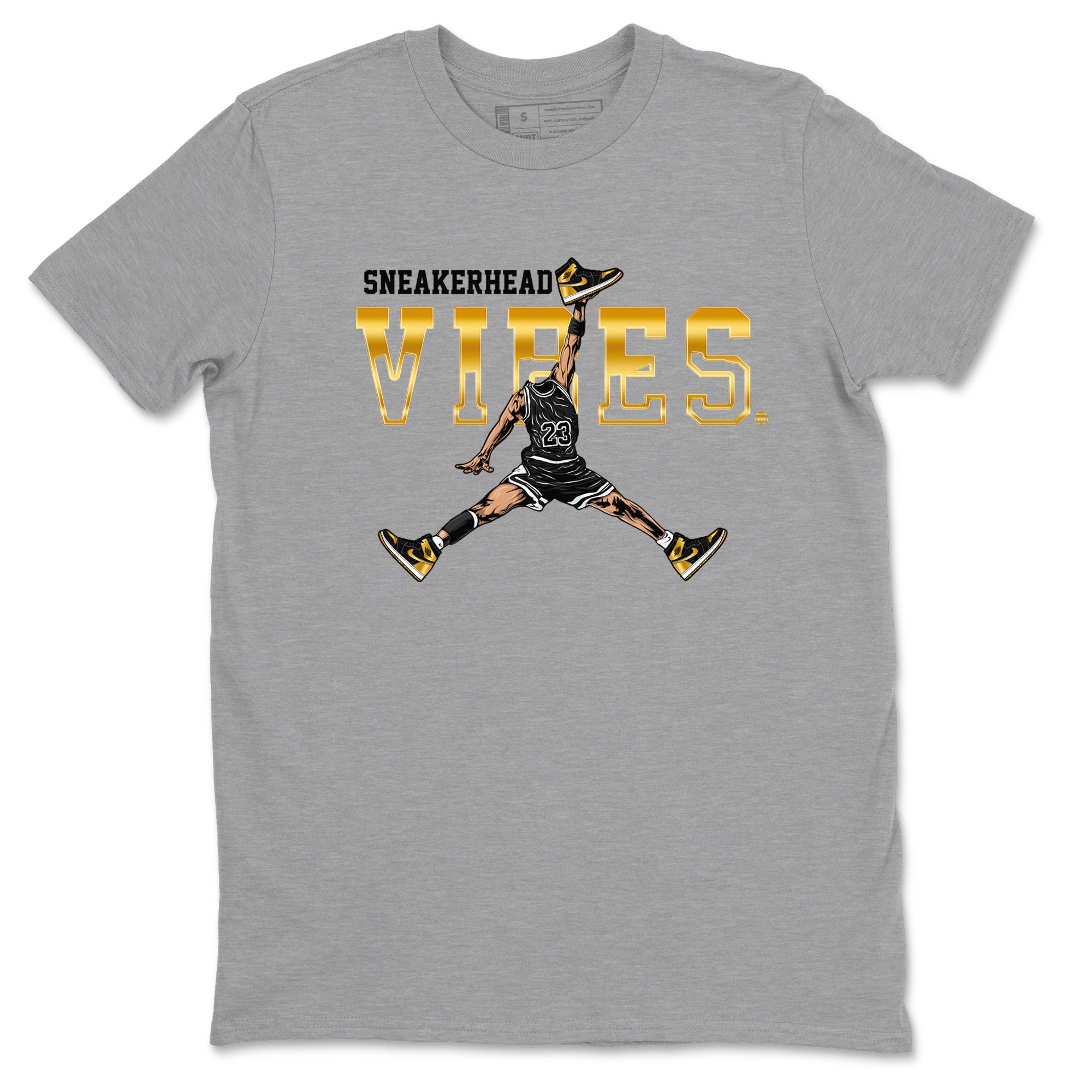 Air Jordan 1 High OG Black Metallic Gold shirts to match jordans Sneakerhead Vibes sneaker match tees Jordan 1 Black Metallic Gold Drip Gear Zone streetwear brand Heather Grey 2 unisex cotton tee
