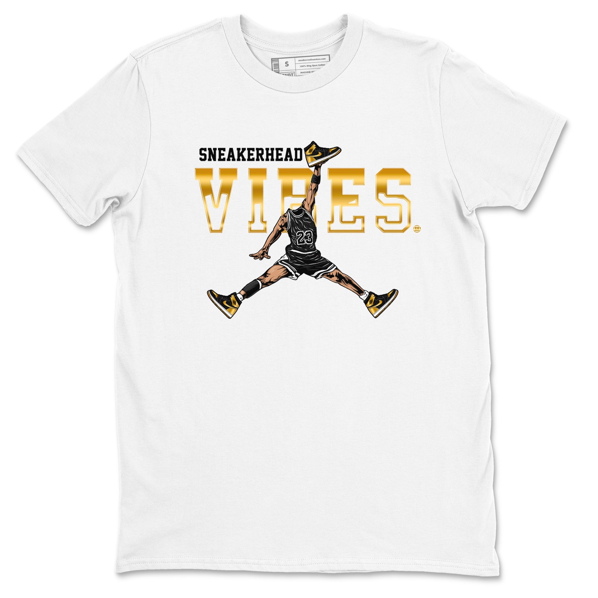 Air Jordan 1 High OG Black Metallic Gold shirts to match jordans Sneakerhead Vibes sneaker match tees Jordan 1 Black Metallic Gold Drip Gear Zone streetwear brand White 2 unisex cotton tee