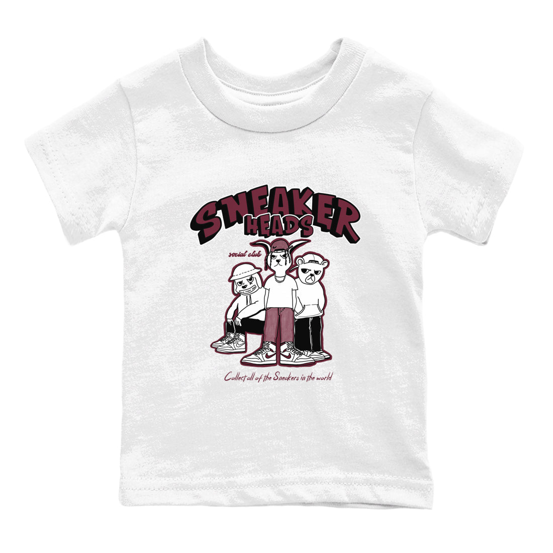 1s Metallic Burgundy shirts to match jordans Sneakerheads Social Club sneaker match tees Air Jordan 1 Metallic Burgundy Drip Gear Zone streetwear brand Baby and Youth White 2 cotton tee