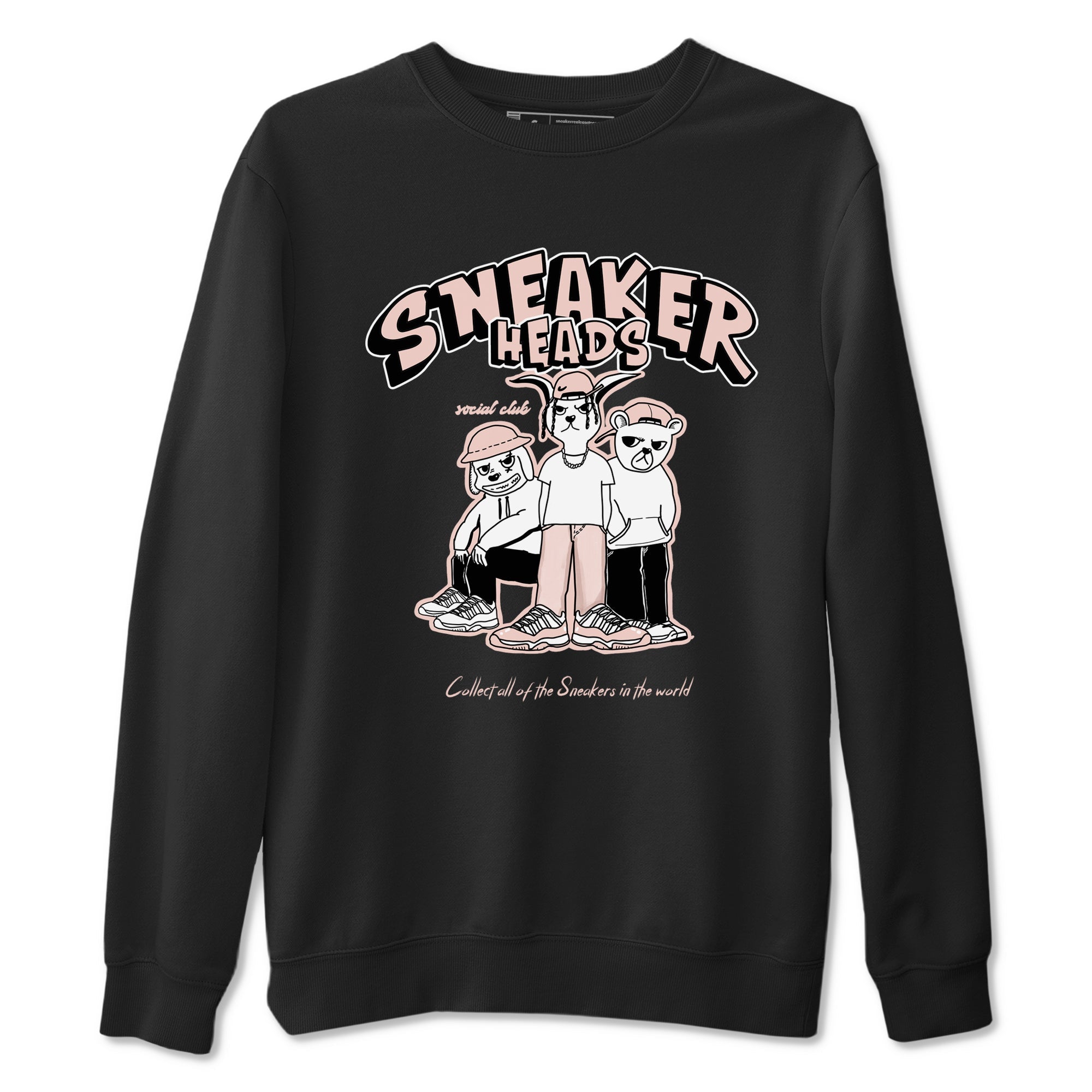 11s Legend Pink shirts to match jordans Sneakerheads Social Club sneaker match tees Air Jordan 11 Legend Pink Drip Gear Zone streetwear brand Black 2 unisex cotton tee