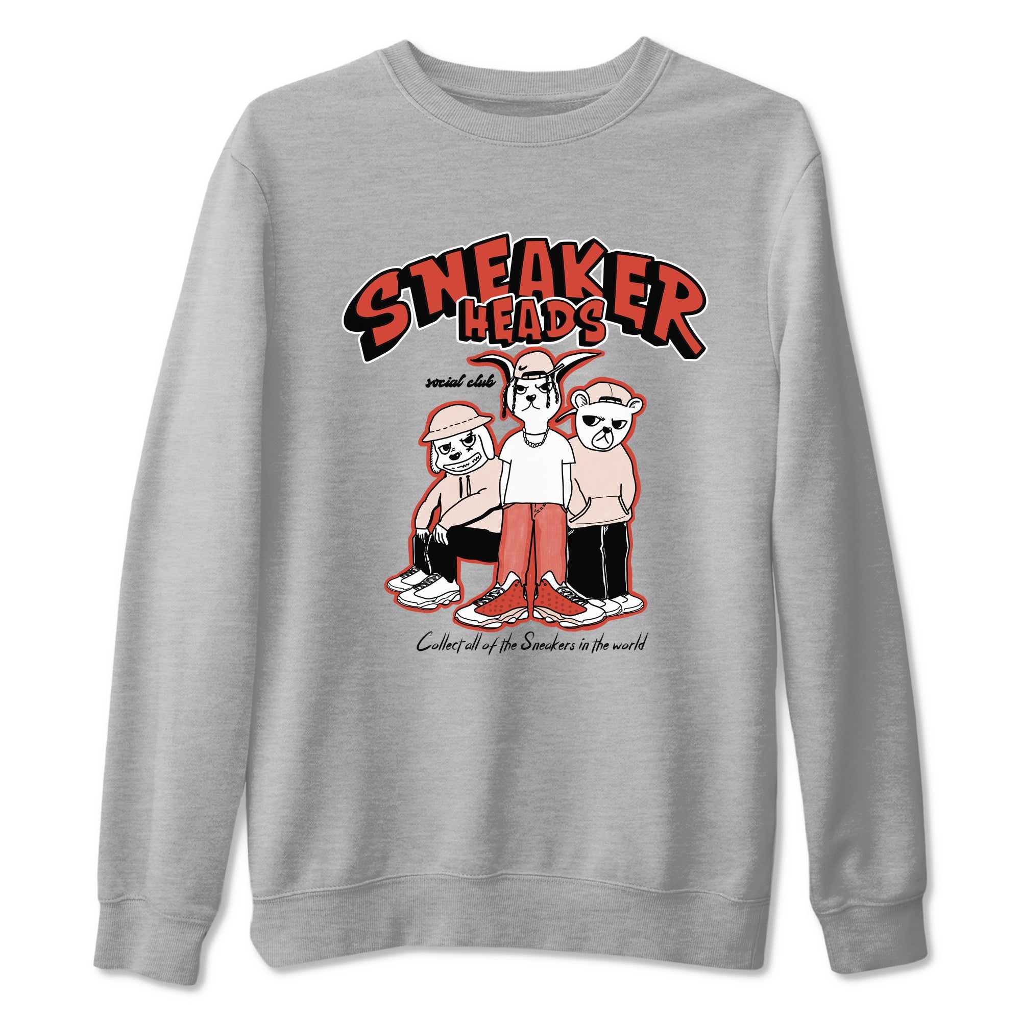 13s Dune Red shirts to match jordans Sneakerheads Social Club sneaker match tees Air Jordan 13 Dune Red Drip Gear Zone streetwear brand Heather Grey 2 unisex cotton tee