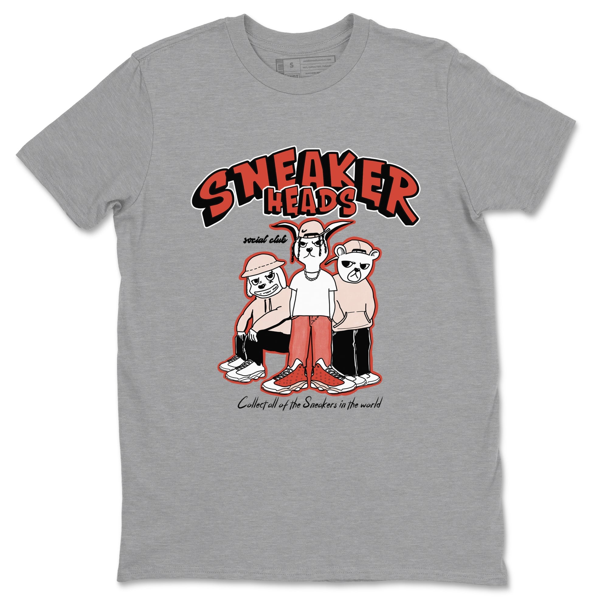 13s Dune Red shirts to match jordans Sneakerheads Social Club sneaker match tees Air Jordan 13 Dune Red Drip Gear Zone streetwear brand Heather Grey 2 unisex cotton tee