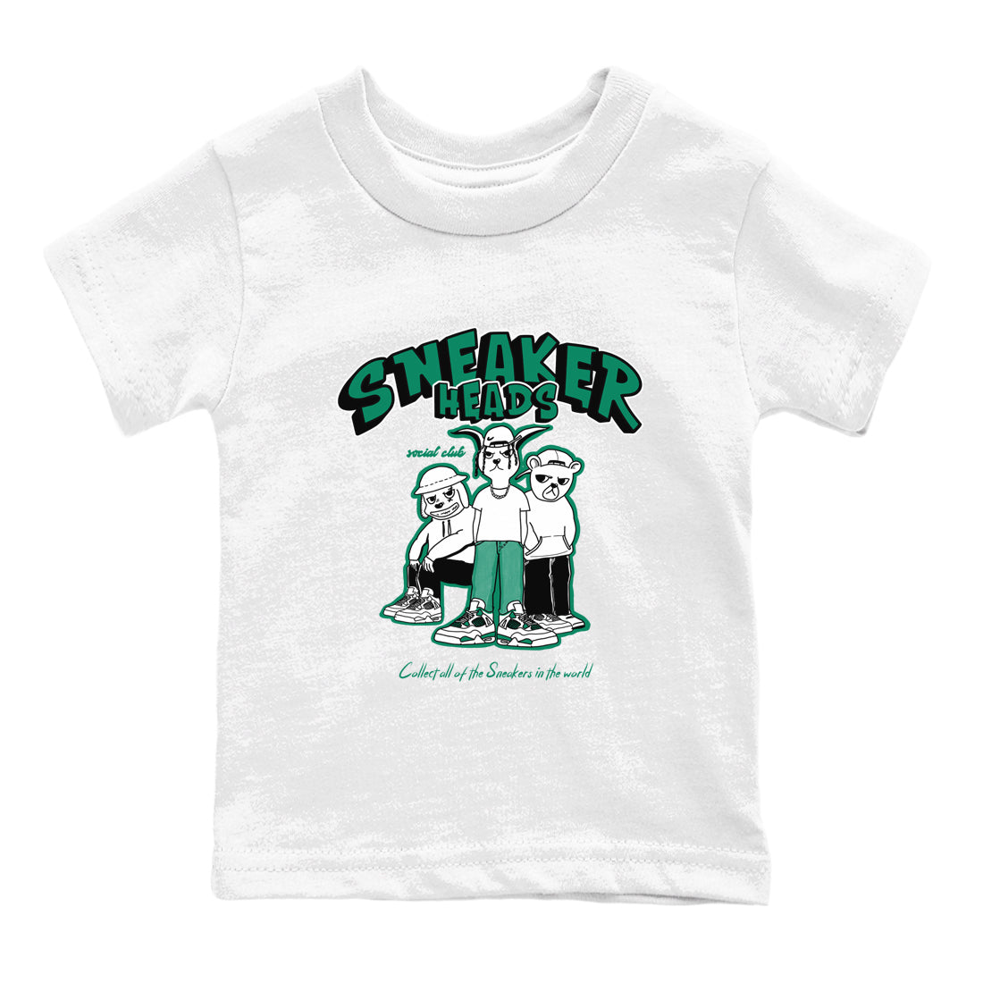 4s Oxidized Green shirts to match jordans Sneakerheads Social Club sneaker match tees Air Jordan 4 Oxidized Green Drip Gear Zone streetwear brand Baby and Youth White 2 cotton tee