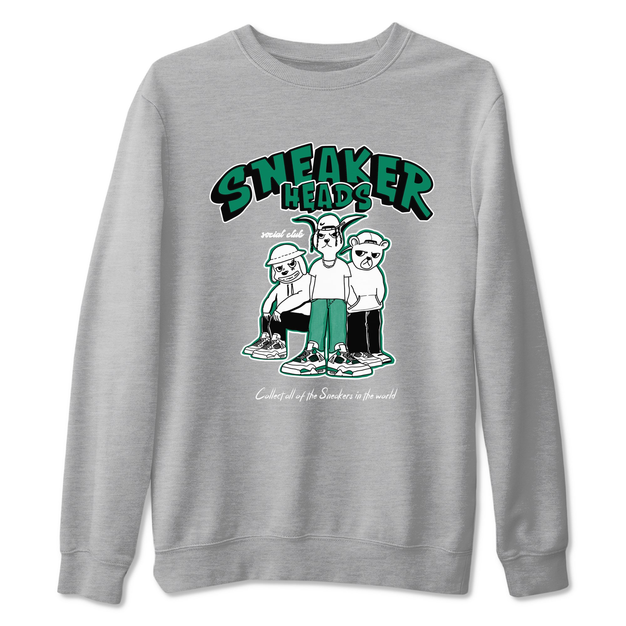 4s Oxidized Green shirts to match jordans Sneakerheads Social Club sneaker match tees Air Jordan 4 Oxidized Green Drip Gear Zone streetwear brand Heather Grey 2 unisex cotton tee