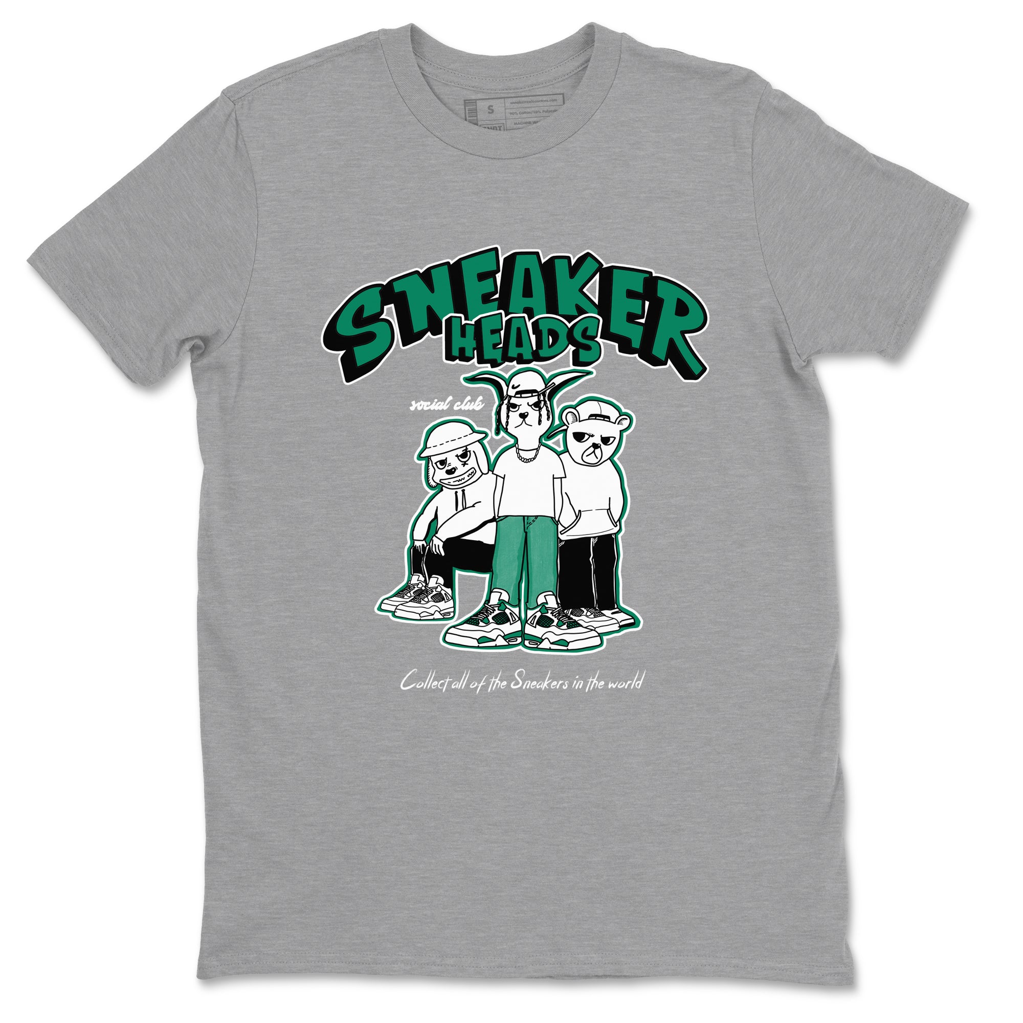 4s Oxidized Green shirts to match jordans Sneakerheads Social Club sneaker match tees Air Jordan 4 Oxidized Green Drip Gear Zone streetwear brand Heather Grey 2 unisex cotton tee