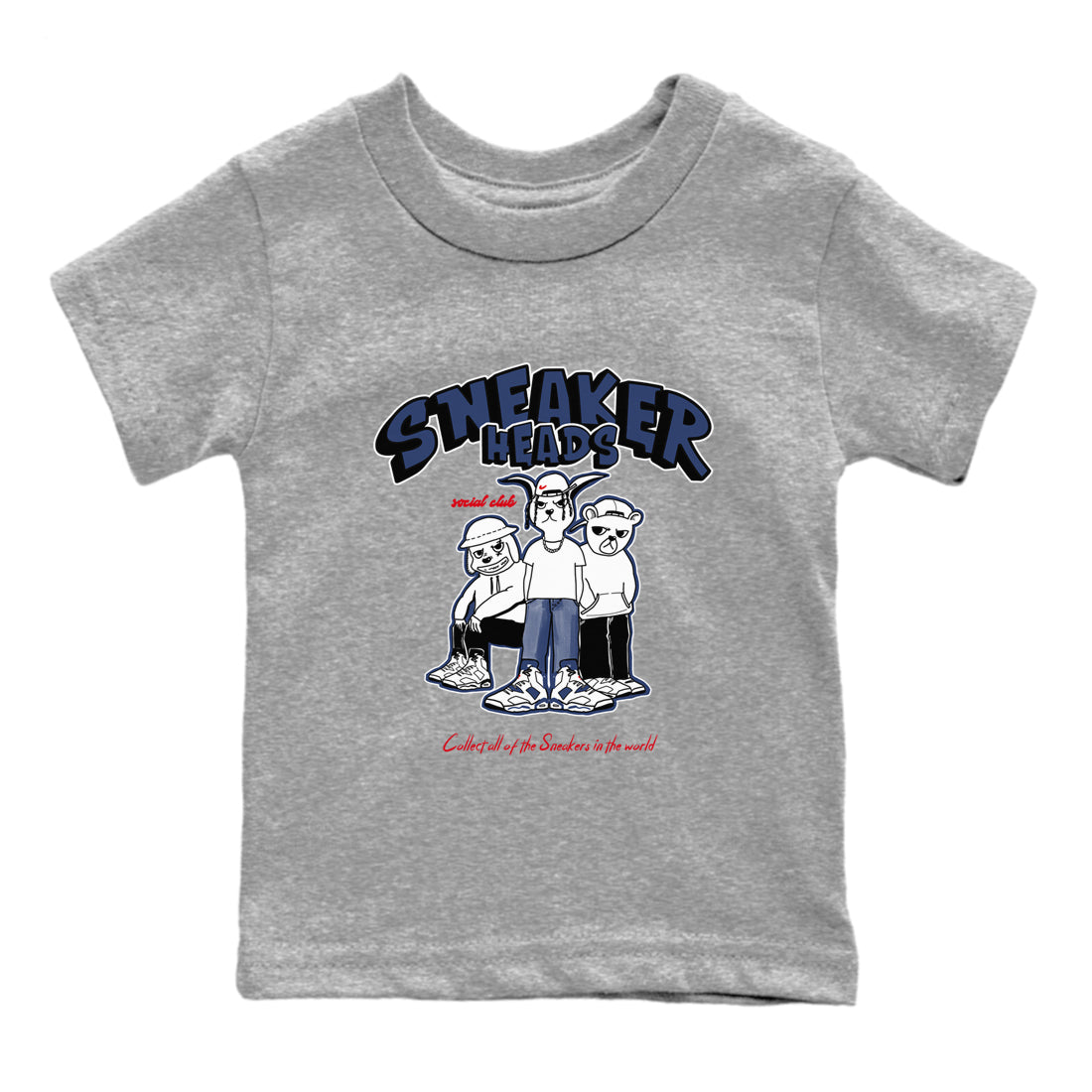6s Olympic shirts to match jordans Sneakerheads Social Club sneaker match tees Air Jordan 6 Olympic Drip Gear Zone streetwear brand Baby and Youth Heather Grey 2 cotton tee