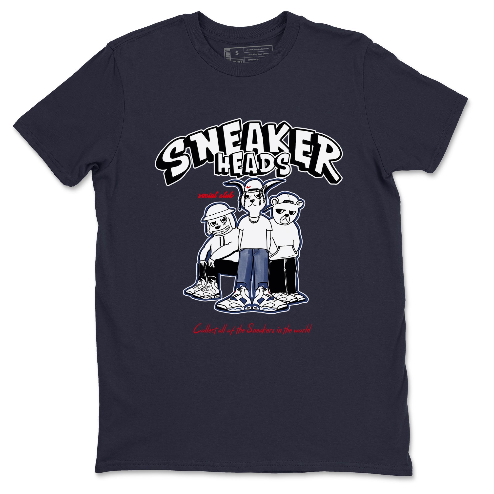 6s Olympic shirts to match jordans Sneakerheads Social Club sneaker match tees Air Jordan 6 Olympic Drip Gear Zone streetwear brand Navy 2 unisex cotton tee