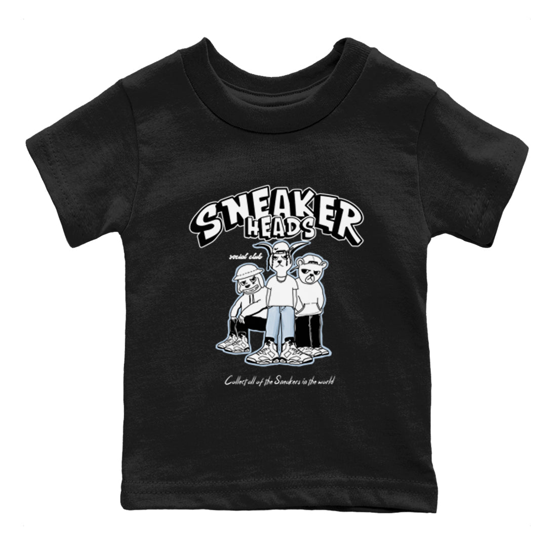 AJ6 White Black shirts to match jordans Sneakerheads Social Club sneaker match tees Air Jordan 6 White Black Drip Gear Zone streetwear brand Baby and Youth Black 2 cotton tee