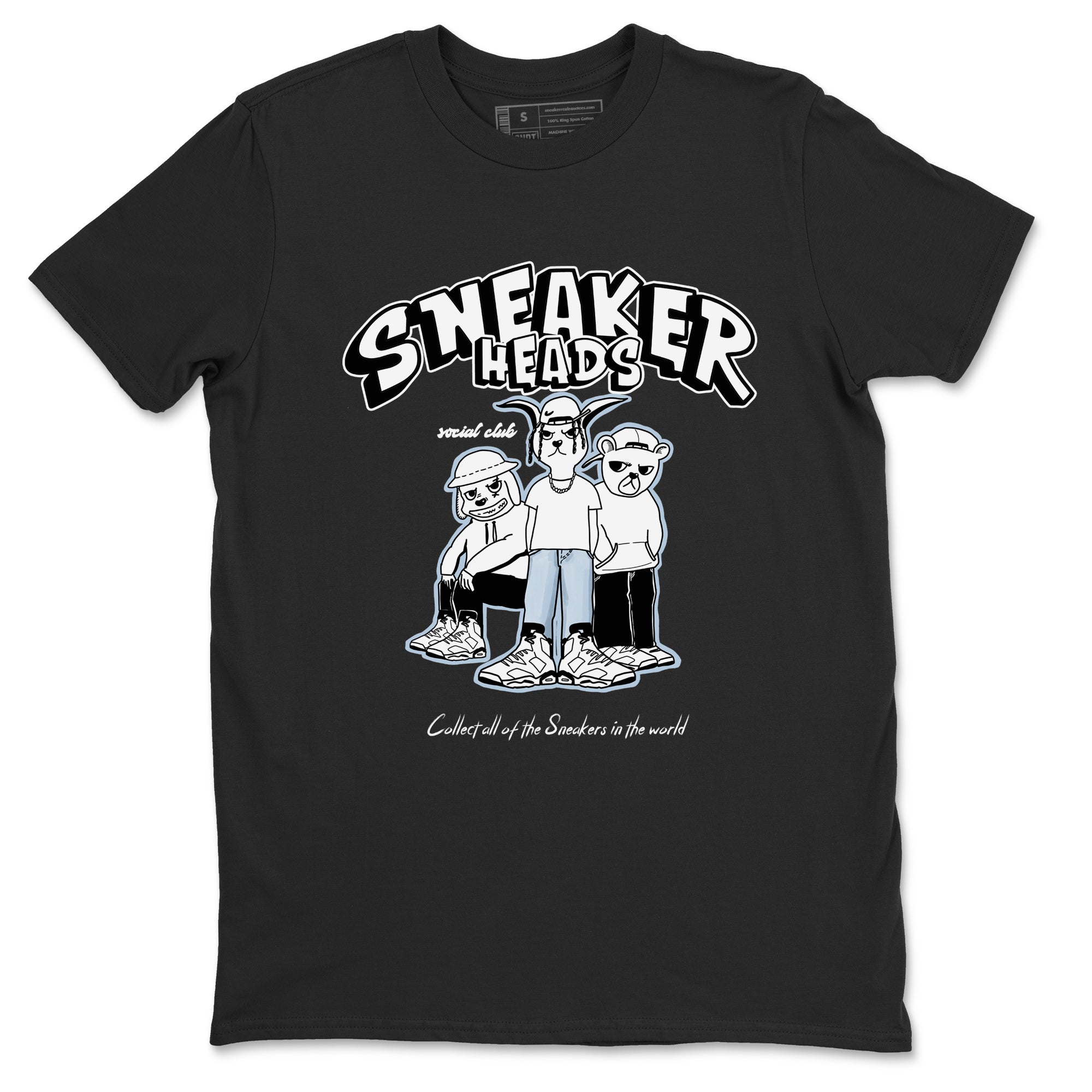 AJ6 White Black shirts to match jordans Sneakerheads Social Club sneaker match tees Air Jordan 6 White Black Drip Gear Zone streetwear brand Black 2 unisex cotton tee