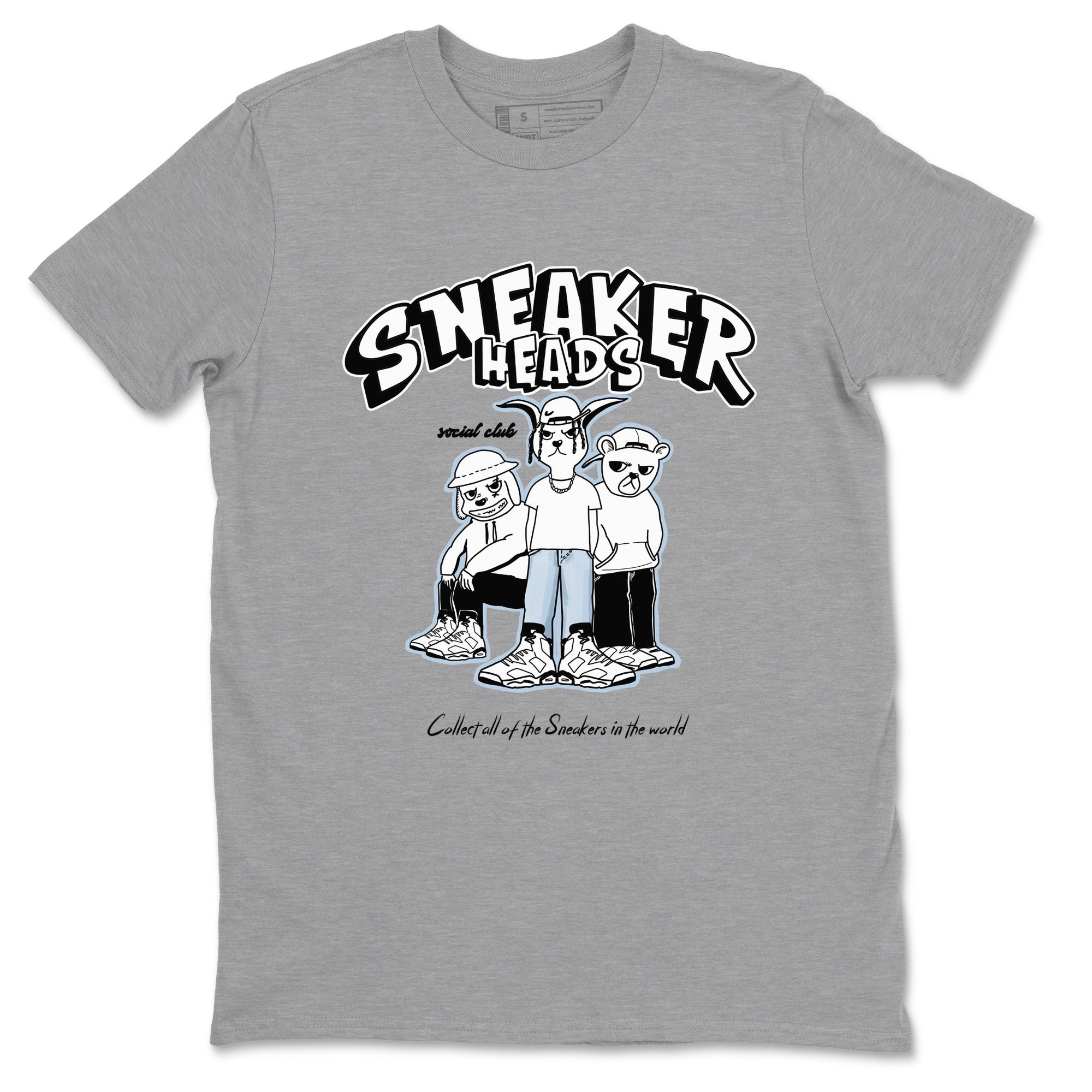 AJ6 White Black shirts to match jordans Sneakerheads Social Club sneaker match tees Air Jordan 6 White Black Drip Gear Zone streetwear brand Heather Grey 2 unisex cotton tee