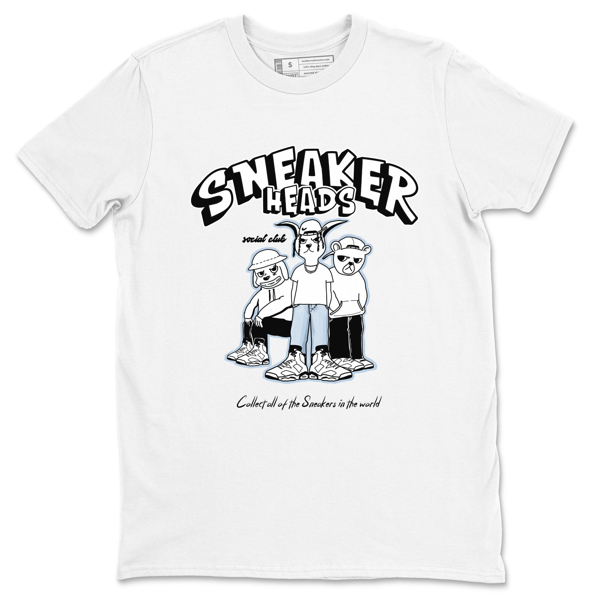 AJ6 White Black shirts to match jordans Sneakerheads Social Club sneaker match tees Air Jordan 6 White Black Drip Gear Zone streetwear brand White 2 unisex cotton tee
