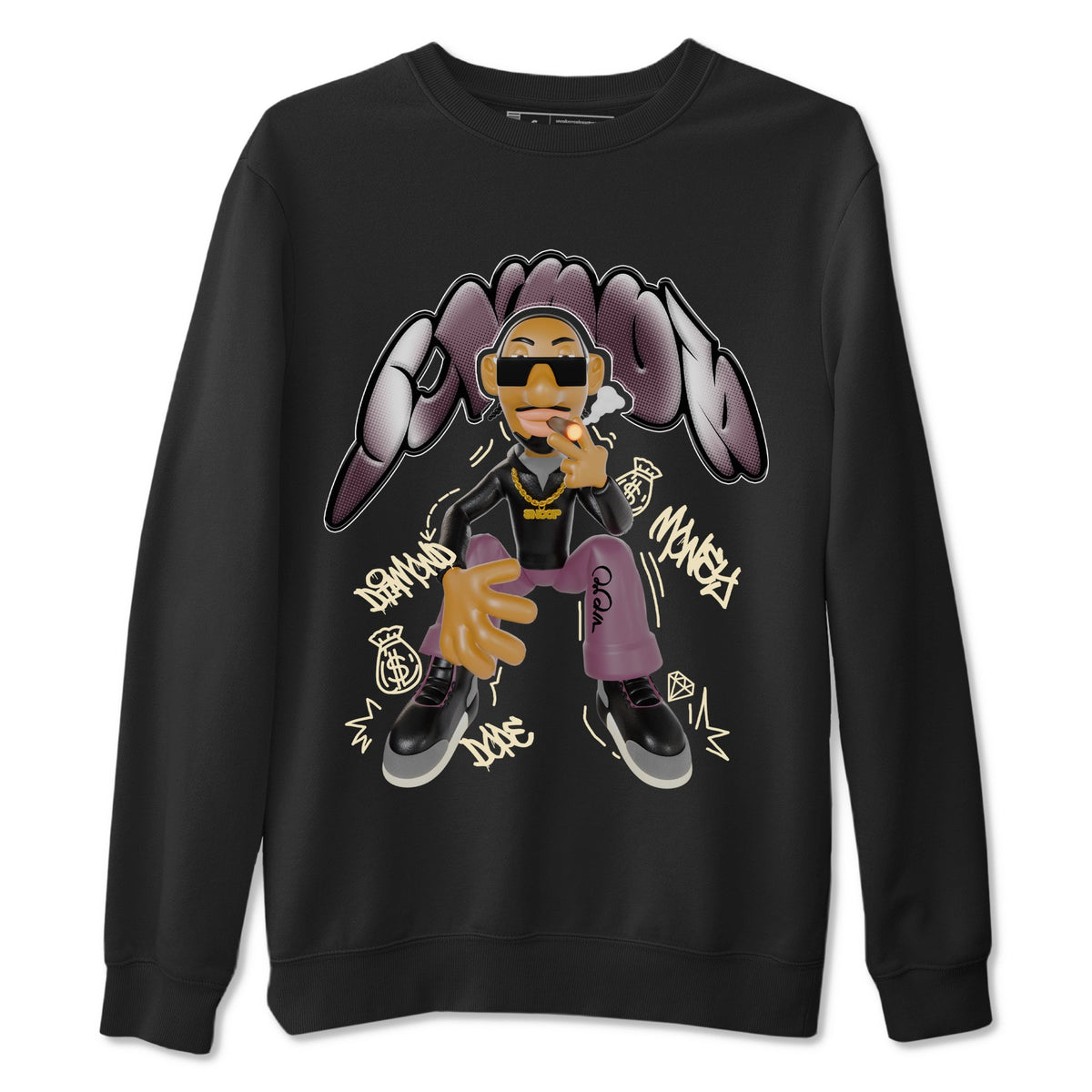 3s A Ma Maniere x Black shirts to match jordans Snoop sneaker match tees A Ma Maniere x Air Jordan 3 “While You Were Sleeping”Sneaker Release Tees unisex cotton Black 2 crew neck shirts