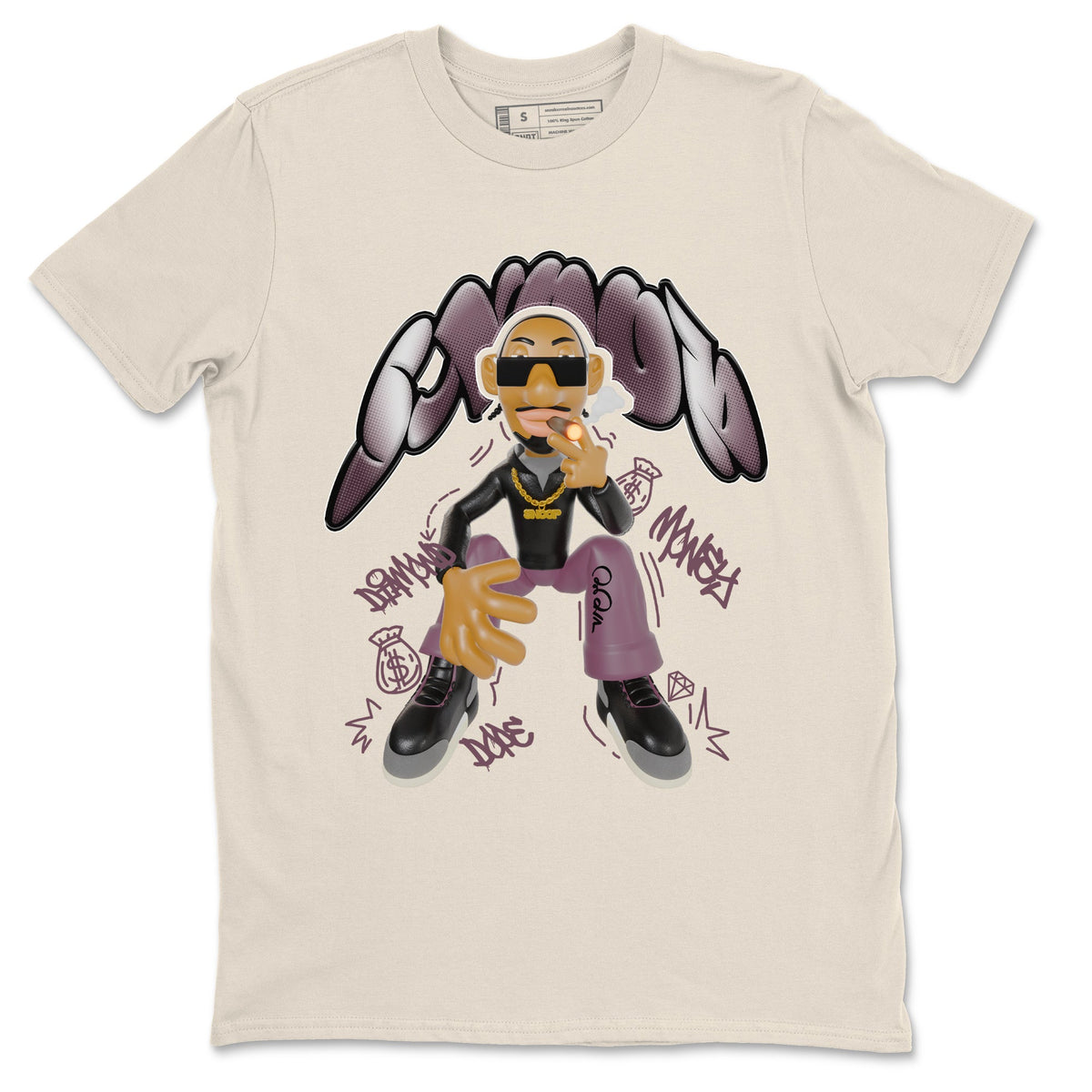 3s A Ma Maniere x Black shirts to match jordans Snoop sneaker match tees A Ma Maniere x Air Jordan 3 “While You Were Sleeping”Sneaker Release Tees unisex cotton Natural 2 crew neck shirts