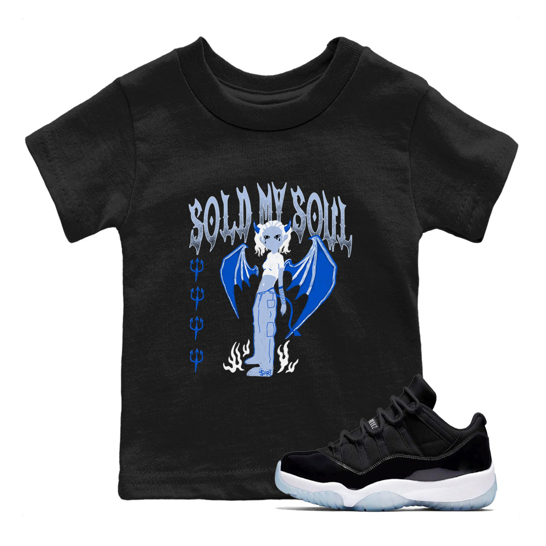 Air Jordan 11 Low Space shirt to match jordans Sold My Soul sneaker tees Air Jordan 11 Low Space Drip Gear Zone baby toddler Black 1 cotton Shirt