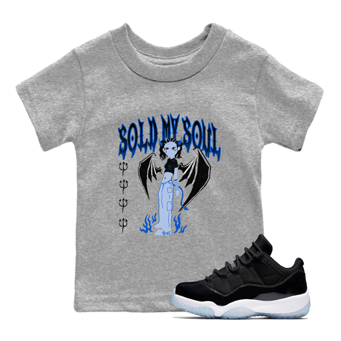Air Jordan 11 Low Space shirt to match jordans Sold My Soul sneaker tees Air Jordan 11 Low Space Drip Gear Zone baby toddler Heather Grey 1 cotton Shirt