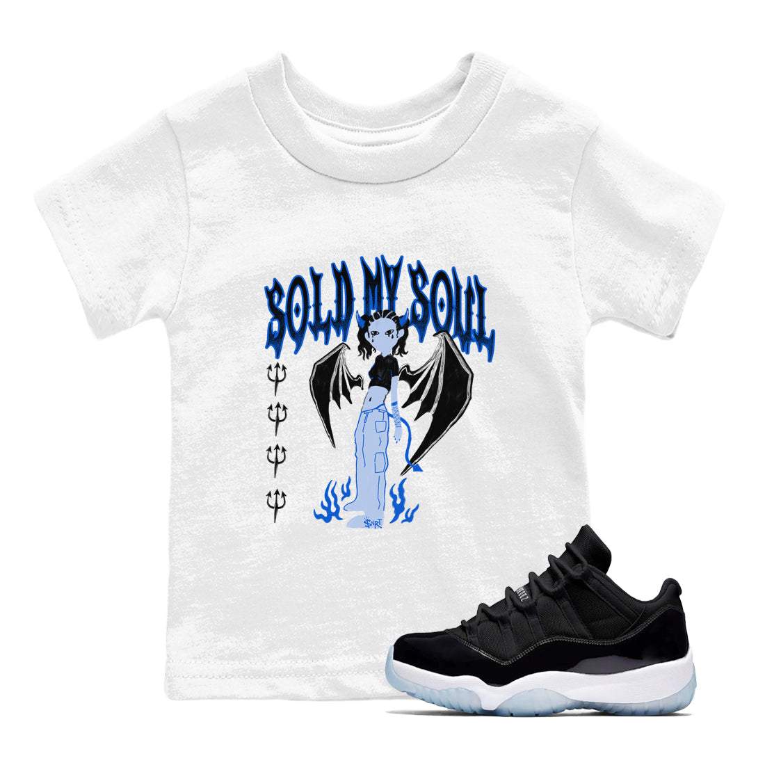 Air Jordan 11 Low Space shirt to match jordans Sold My Soul sneaker tees Air Jordan 11 Low Space Drip Gear Zone baby toddler White 1 cotton Shirt