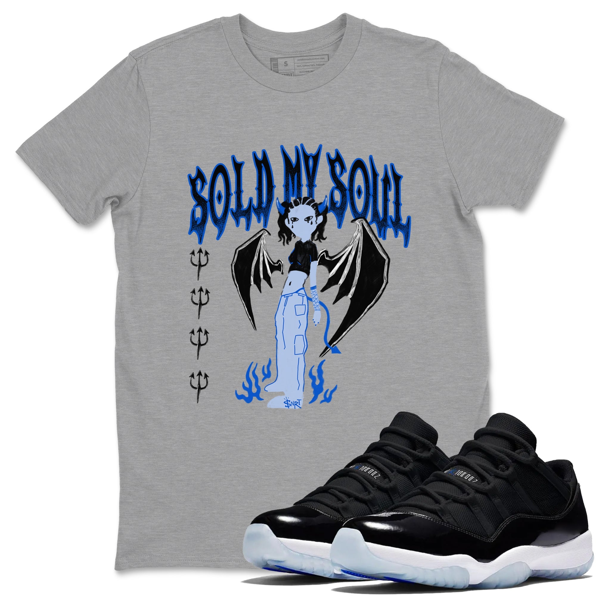 Air Jordan 11 Low Space shirt to match jordans Sold My Soul sneaker tees Air Jordan 11 Low Space Drip Gear Zone unisex cotton Heather Grey 1 crew neck shirt