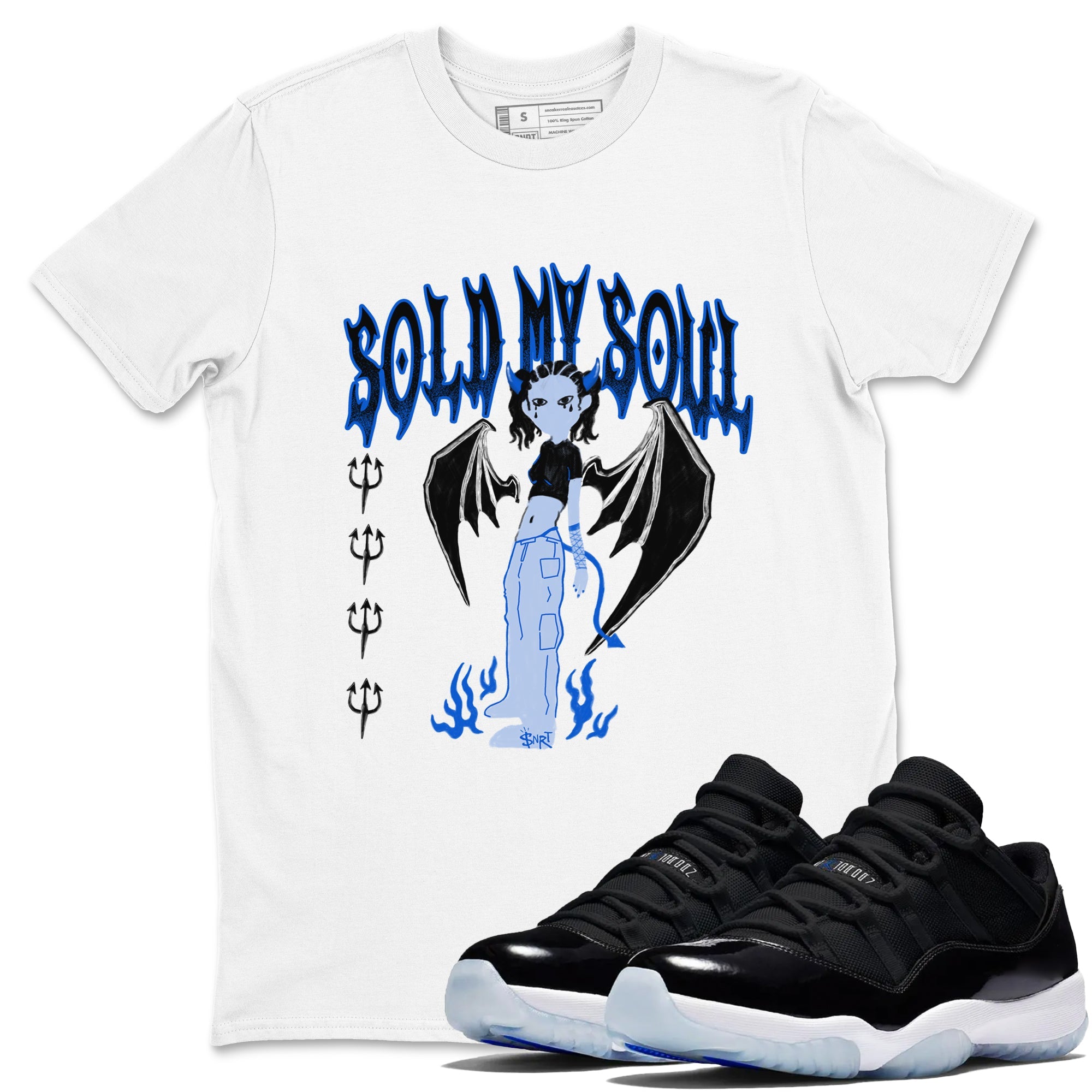 Air Jordan 11 Low Space shirt to match jordans Sold My Soul sneaker tees Air Jordan 11 Low Space Drip Gear Zone unisex cotton White 1 crew neck shirt