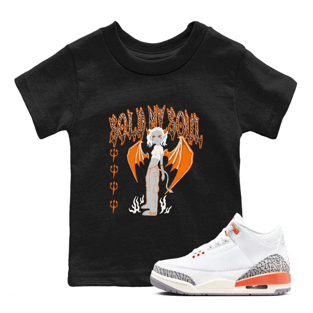 3s Georgia Peach shirt to match jordans Sold My Soul sneaker tees Air Jordan 3 Georgia Peach Drip Gear Zone baby toddler Black 1 cotton Shirt