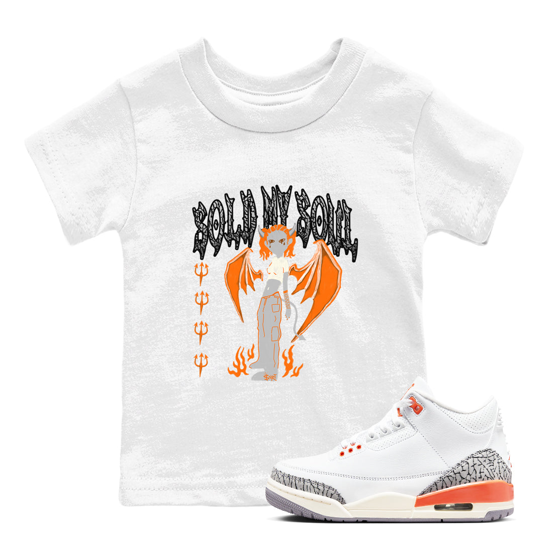 3s Georgia Peach shirt to match jordans Sold My Soul sneaker tees Air Jordan 3 Georgia Peach Drip Gear Zone baby toddler White 1 cotton Shirt