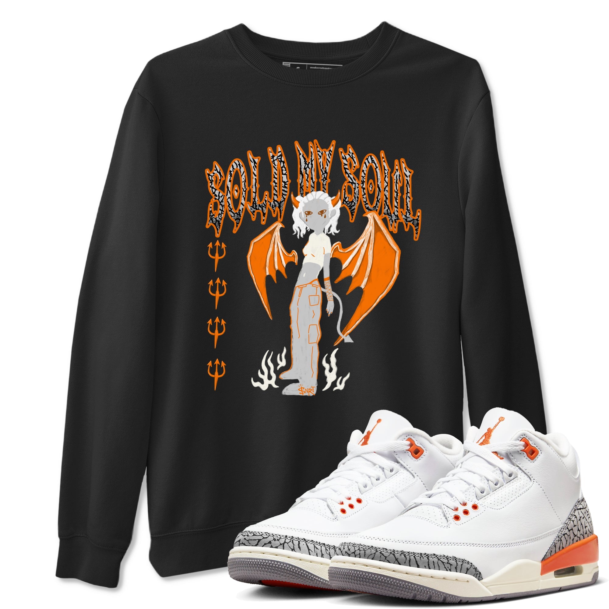 3s Georgia Peach shirt to match jordans Sold My Soul sneaker tees Air Jordan 3 Georgia Peach Drip Gear Zone unisex cotton Black 1 crew neck shirt