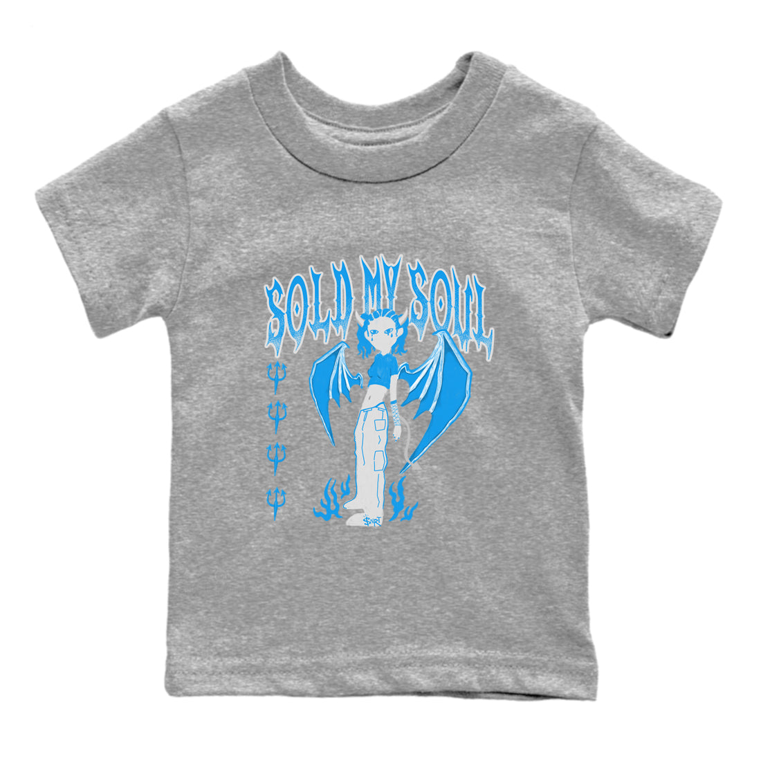 Air Jordan 4 Military Blue shirt to match jordans Sold My Soul sneaker tees Air Jordan 4 Military Blue Drip Gear Zone baby toddler Heather Grey 2 cotton Shirt