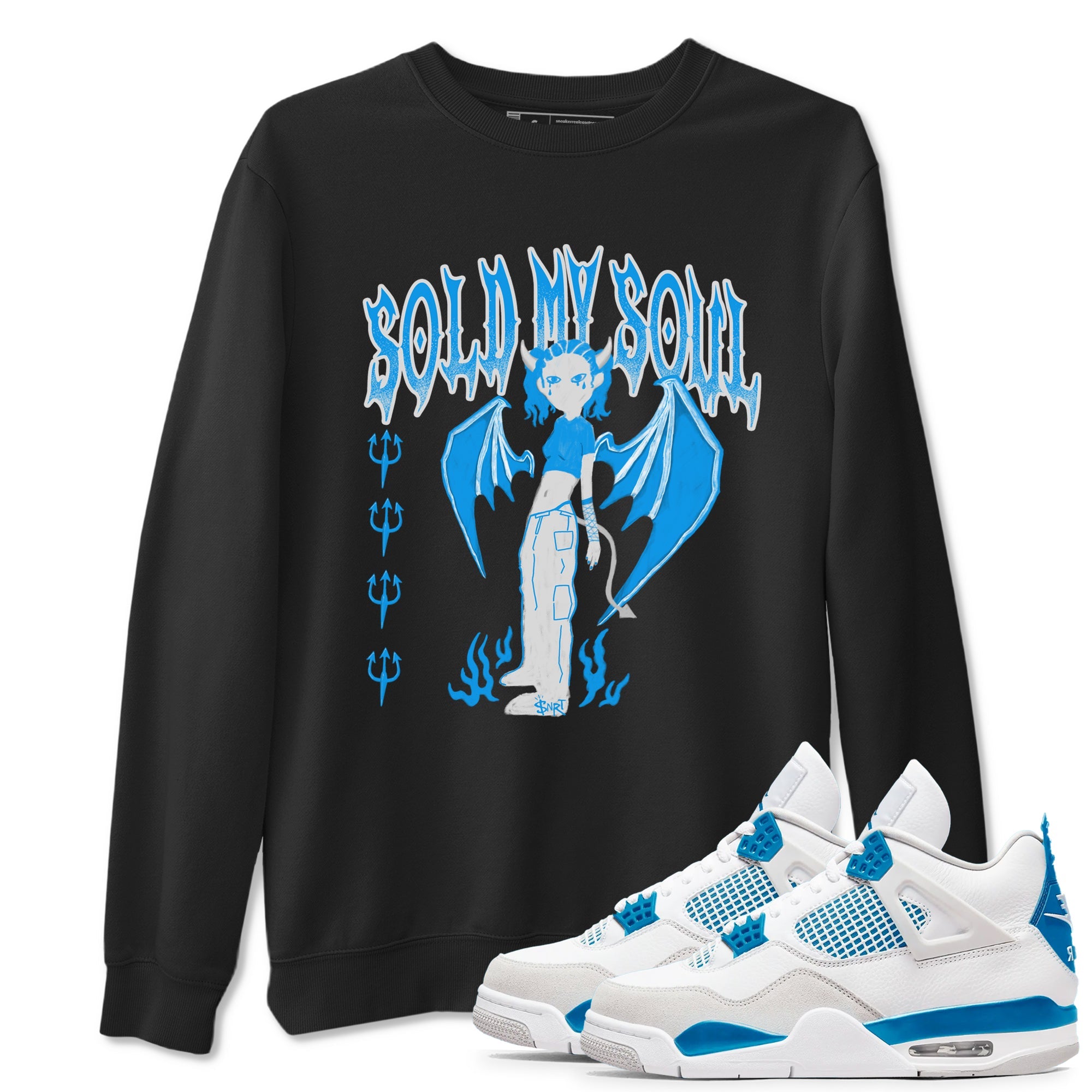 Air Jordan 4 Military Blue shirt to match jordans Sold My Soul sneaker tees Air Jordan 4 Military Blue Drip Gear Zone unisex cotton Black 1 crew neck shirt