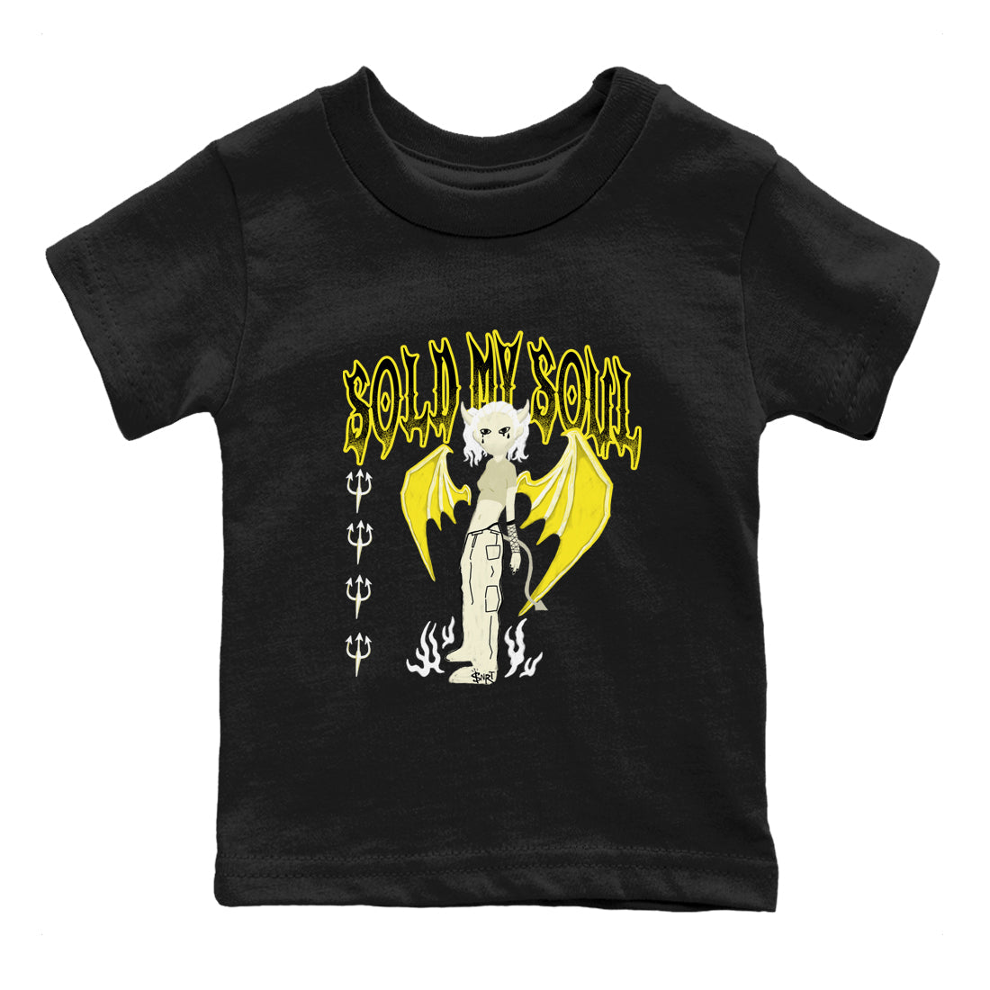 4s Vivid Sulfur shirt to match jordans Sold My Soul sneaker tees Air Jordan 4 Vivid Sulfur Drip Gear Zone baby toddler Black 2 cotton Shirt