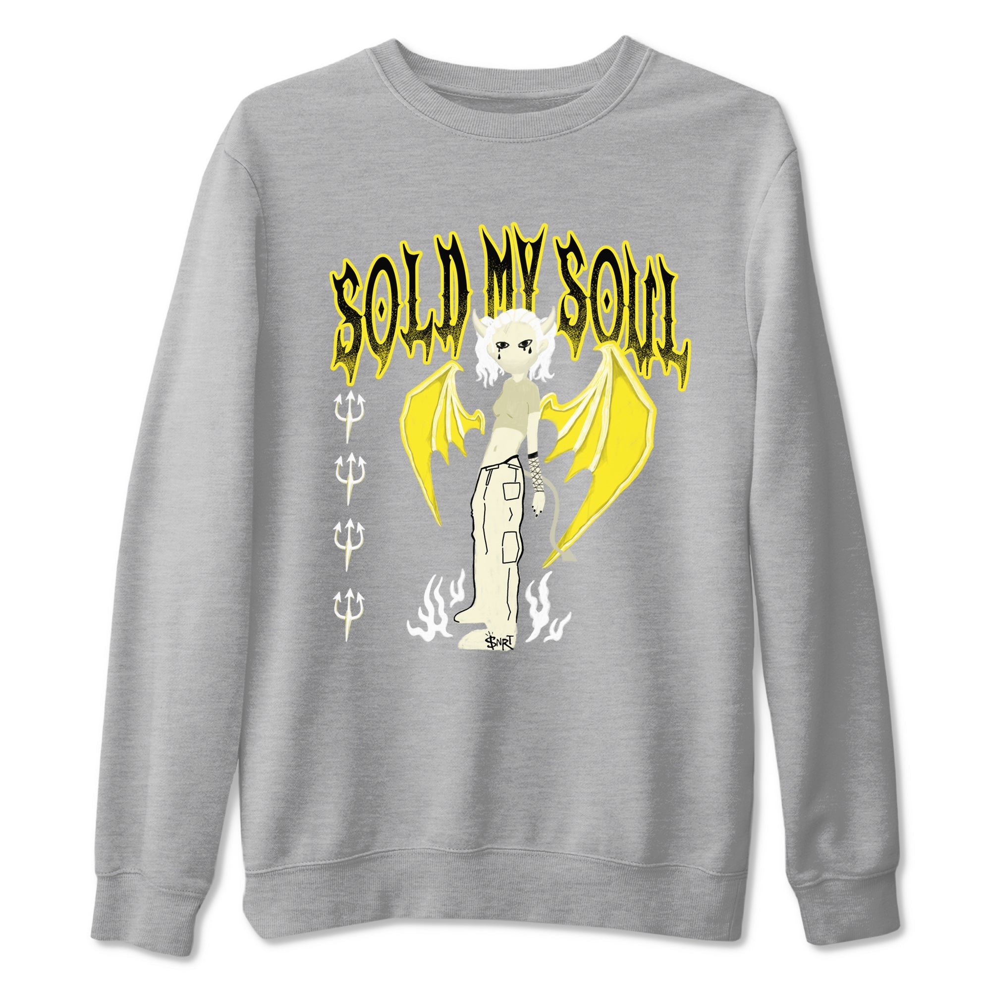 4s Vivid Sulfur shirt to match jordans Sold My Soul sneaker tees Air Jordan 4 Vivid Sulfur Drip Gear Zone unisex cotton Heather Grey 2 crew neck shirt