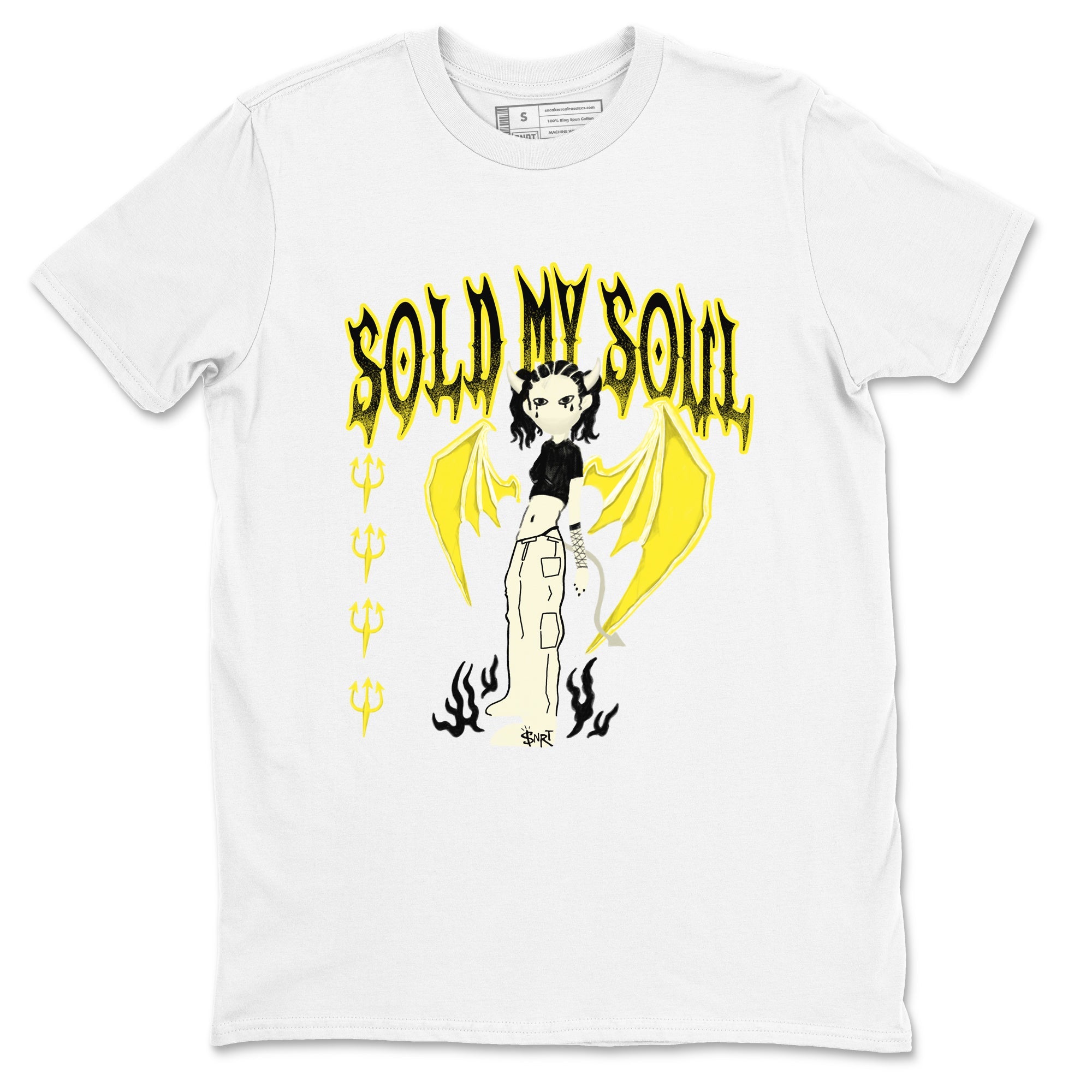 4s Vivid Sulfur shirt to match jordans Sold My Soul sneaker tees Air Jordan 4 Vivid Sulfur Drip Gear Zone unisex cotton White 2 crew neck shirt