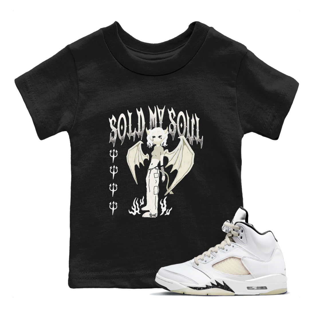 5s Sail shirt to match jordans Sold My Soul sneaker tees Air Jordan 5 Sail Drip Gear Zone baby toddler Black 1 cotton Shirt
