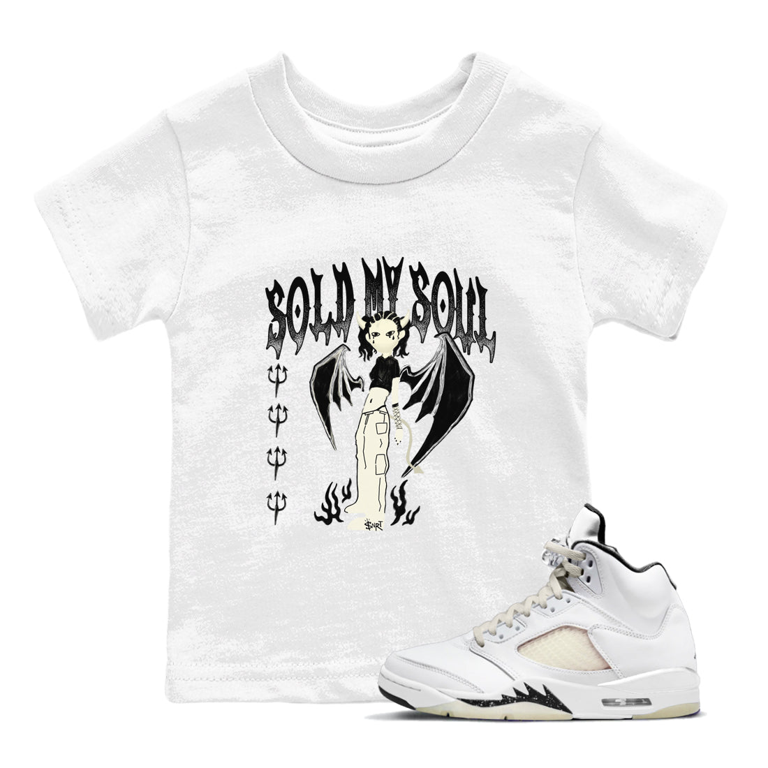 5s Sail shirt to match jordans Sold My Soul sneaker tees Air Jordan 5 Sail Drip Gear Zone baby toddler White 1 cotton Shirt