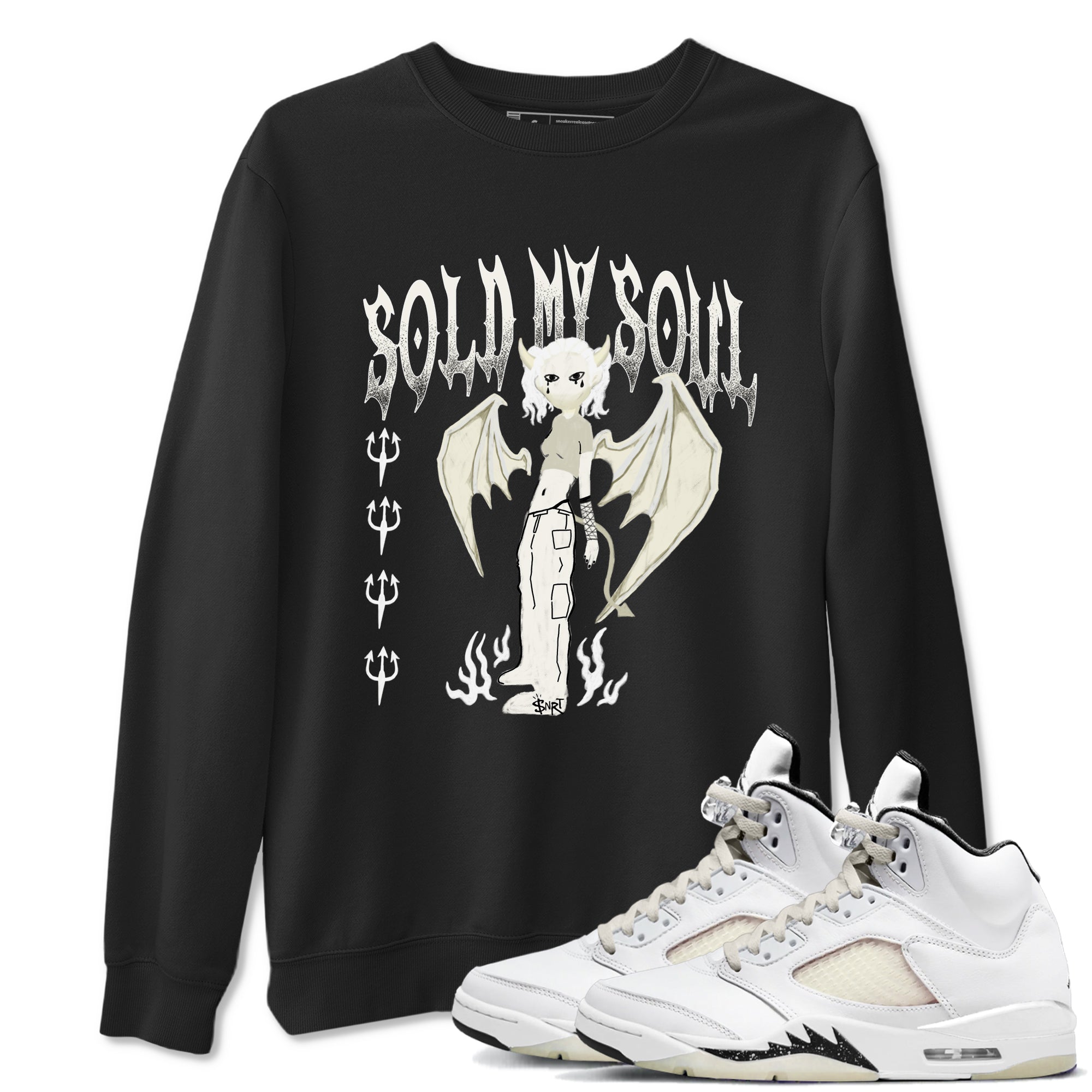5s Sail shirt to match jordans Sold My Soul sneaker tees Air Jordan 5 Sail Drip Gear Zone unisex cotton Black 1 crew neck shirt
