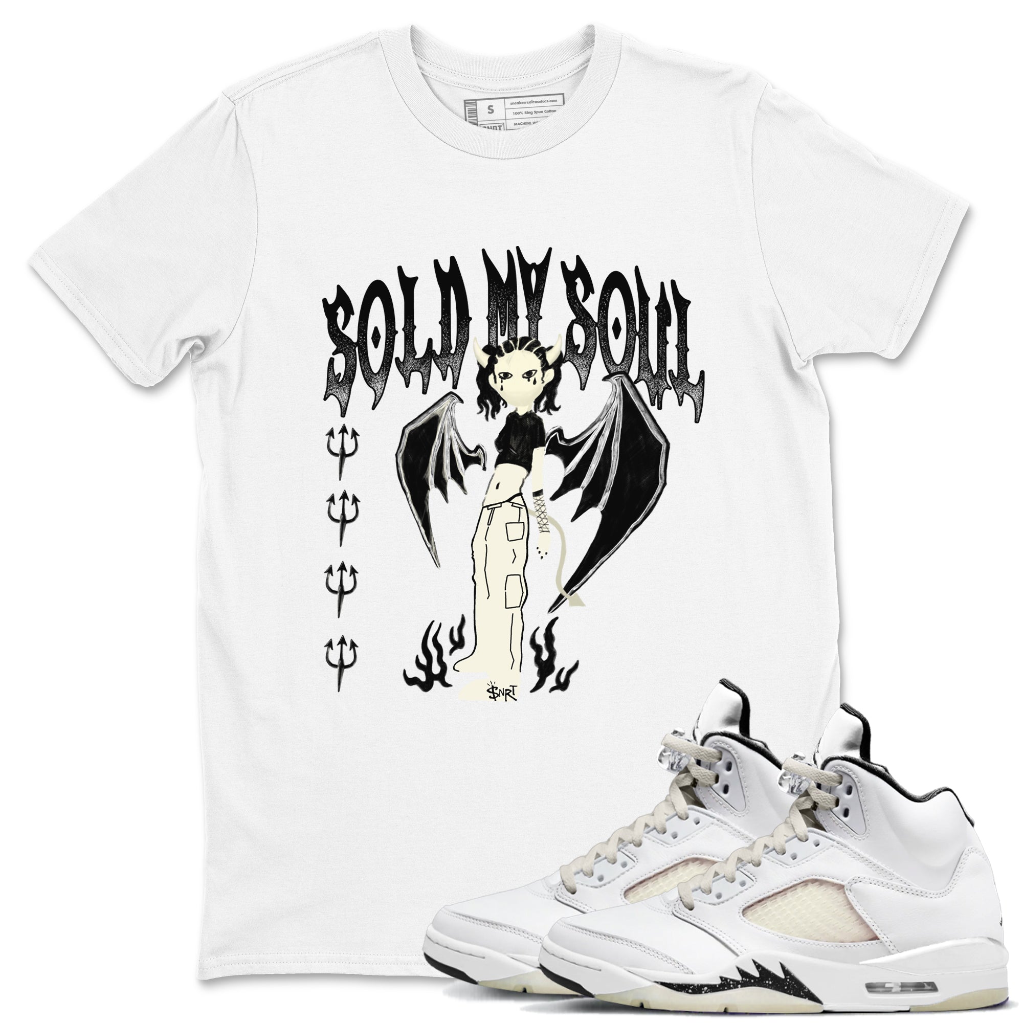 5s Sail shirt to match jordans Sold My Soul sneaker tees Air Jordan 5 Sail Drip Gear Zone unisex cotton White 1 crew neck shirt