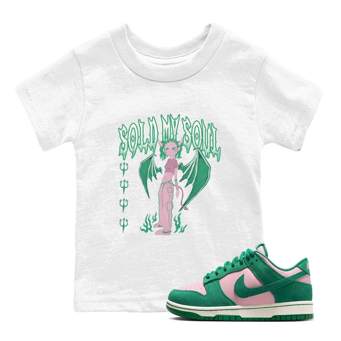 Dunk Medium Soft Pink Malachite shirt to match jordans Sold My Soul sneaker tees Dunk Medium Soft Pink Malachite Drip Gear Zone baby toddler White 1 cotton Shirt