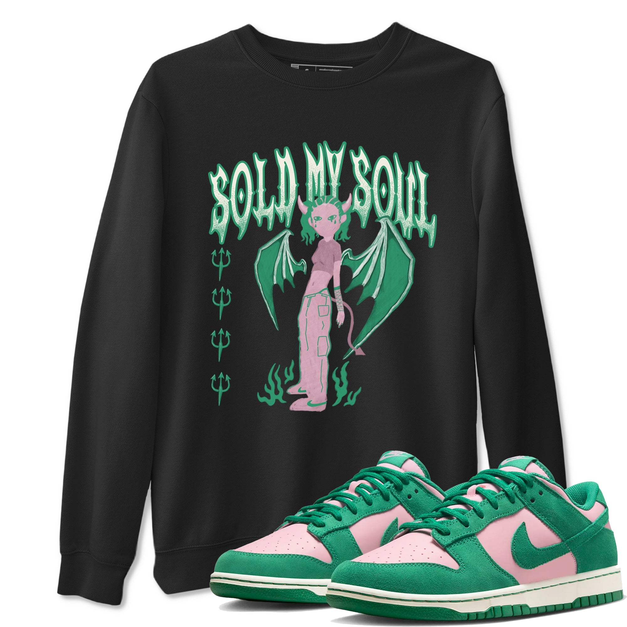 Dunk Medium Soft Pink Malachite shirt to match jordans Sold My Soul sneaker tees Dunk Medium Soft Pink Malachite Drip Gear Zone unisex cotton Black 1 crew neck shirt