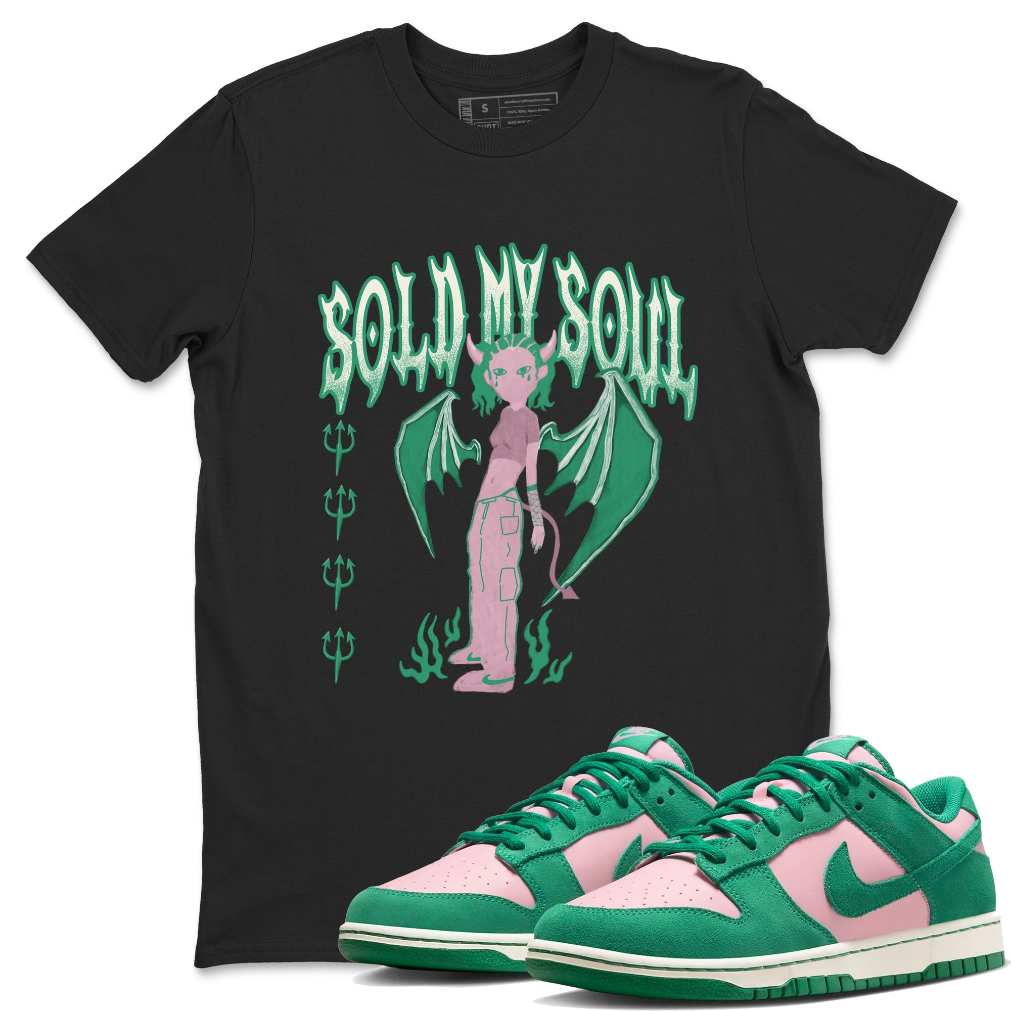 Dunk Medium Soft Pink Malachite shirt to match jordans Sold My Soul sneaker tees Dunk Medium Soft Pink Malachite Drip Gear Zone unisex cotton Black 1 crew neck shirt