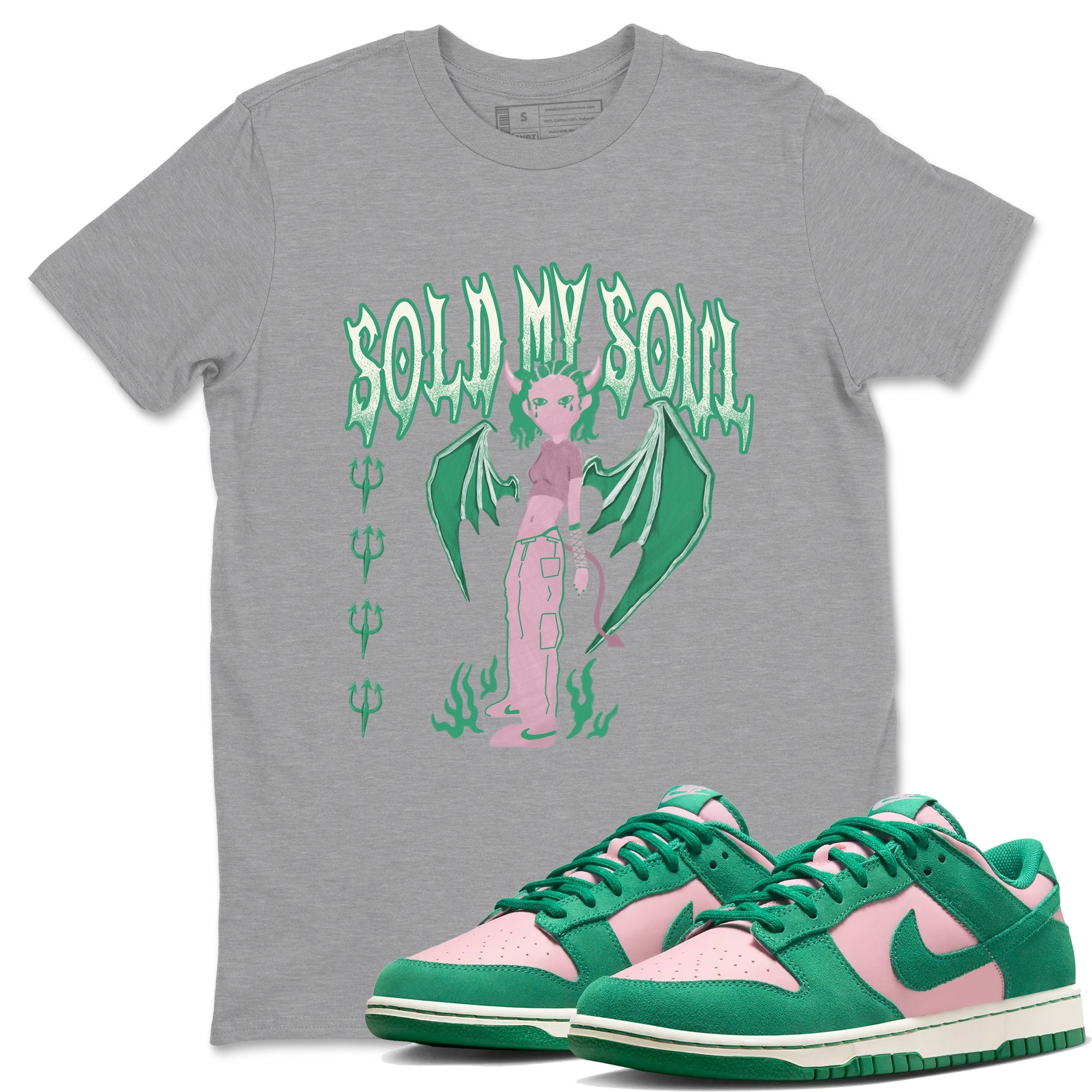 Dunk Medium Soft Pink Malachite shirt to match jordans Sold My Soul sneaker tees Dunk Medium Soft Pink Malachite Drip Gear Zone unisex cotton Heather Grey 1 crew neck shirt